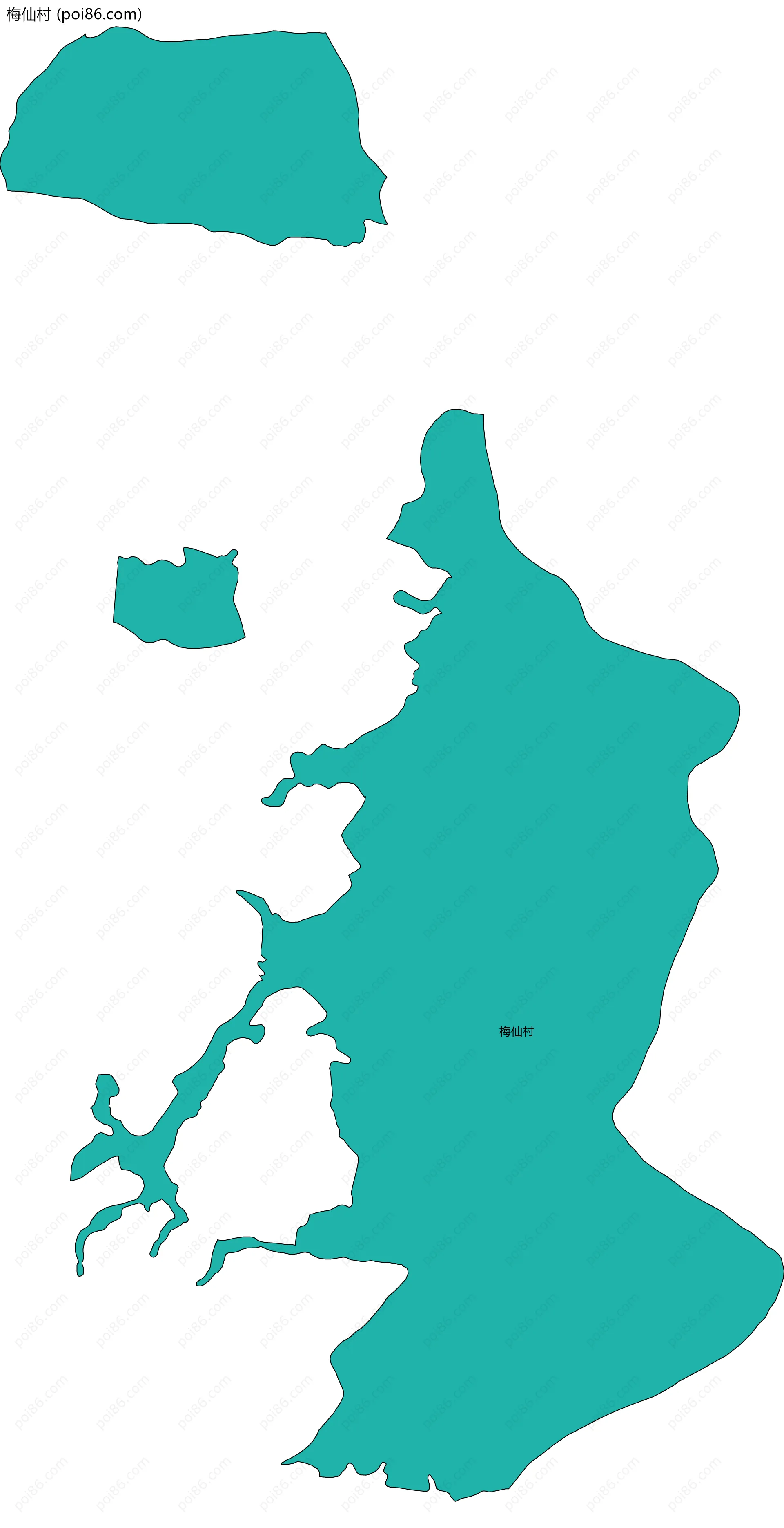 梅仙村边界地图