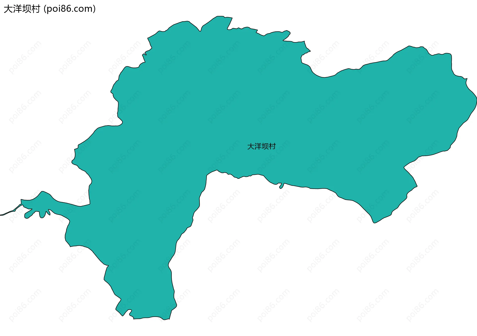 大洋坝村边界地图