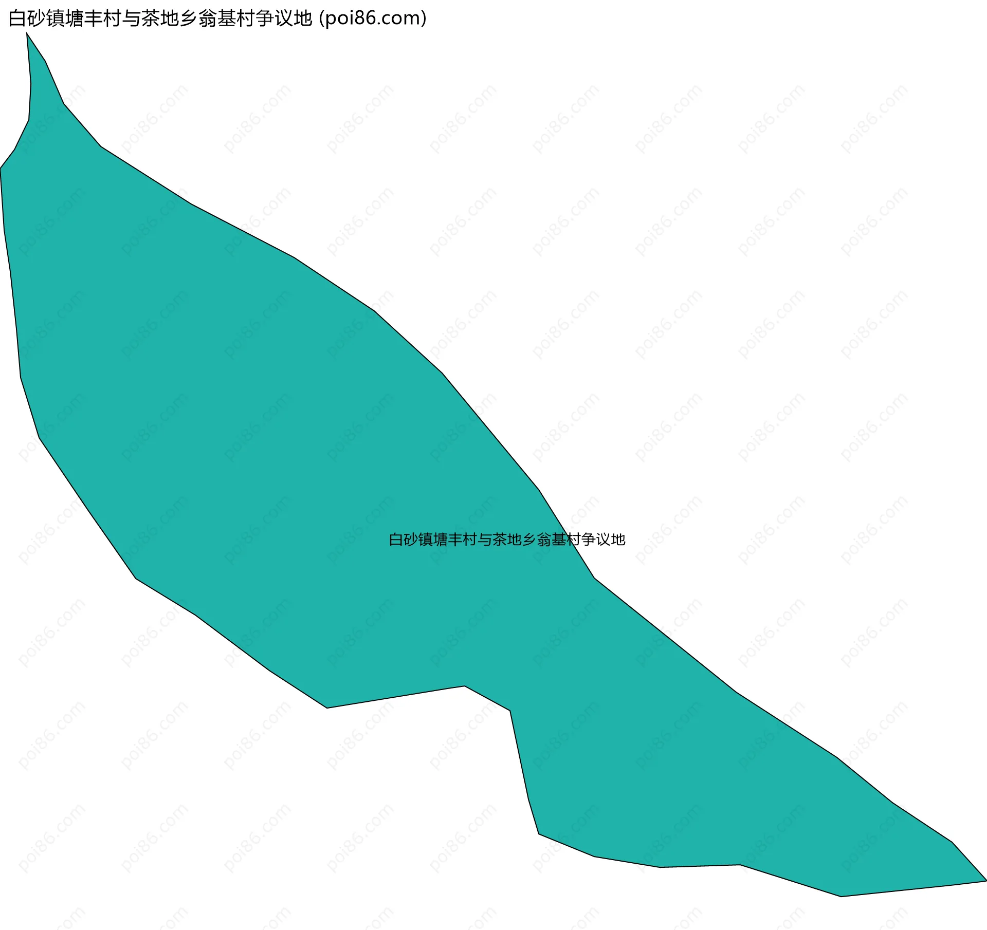 白砂镇塘丰村与茶地乡翁基村争议地边界地图