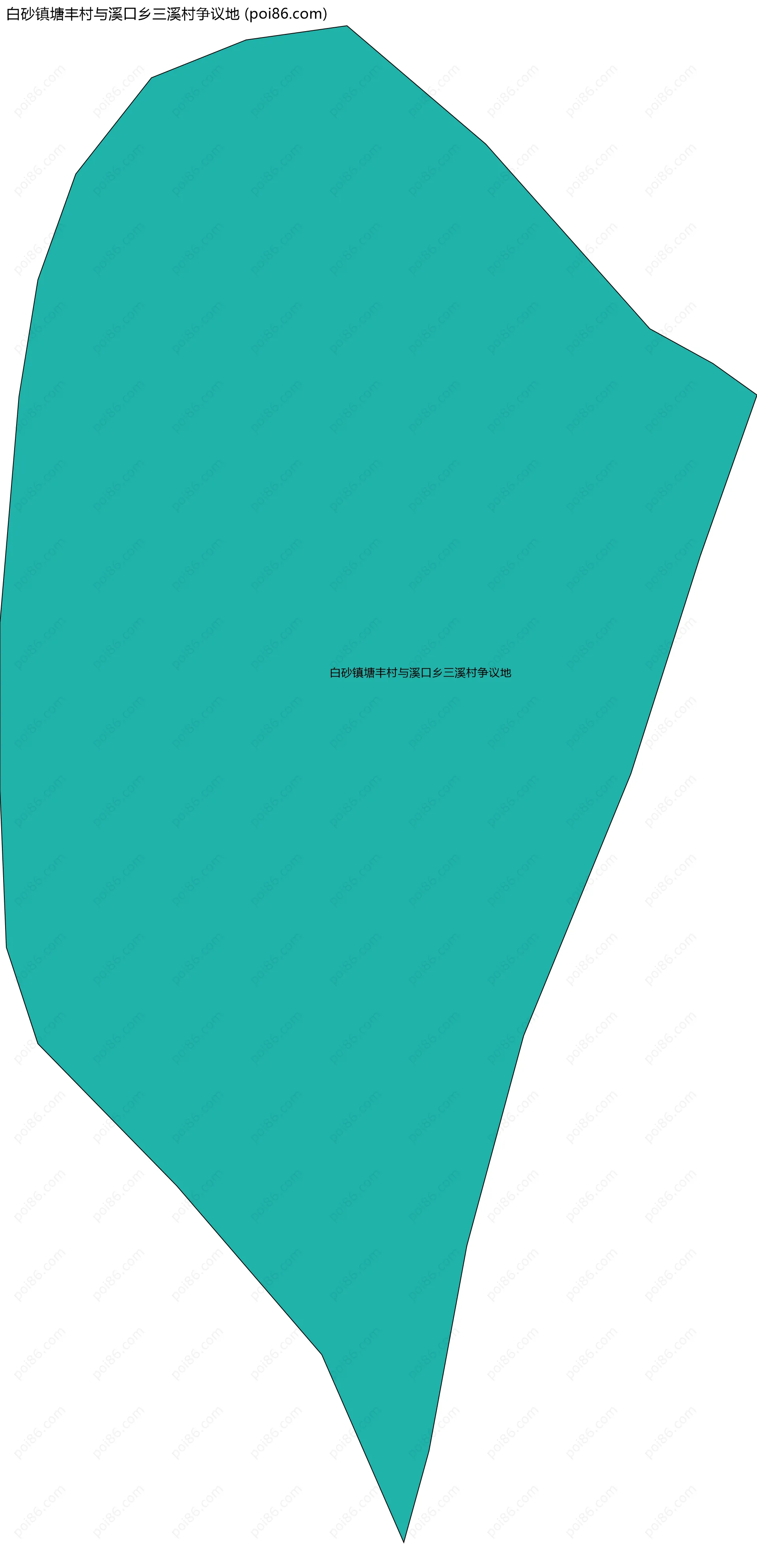 白砂镇塘丰村与溪口乡三溪村争议地边界地图