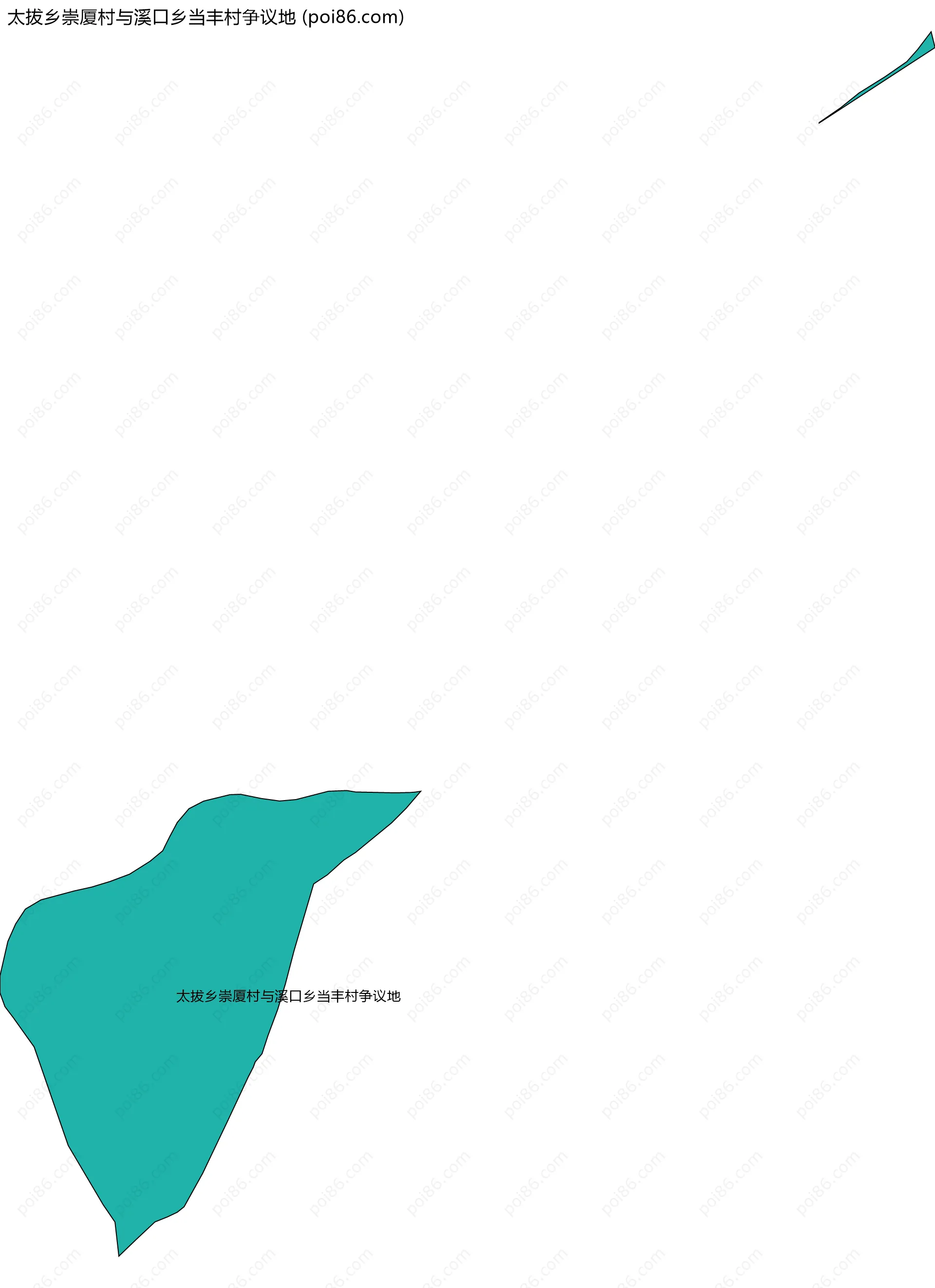 太拔乡崇厦村与溪口乡当丰村争议地边界地图