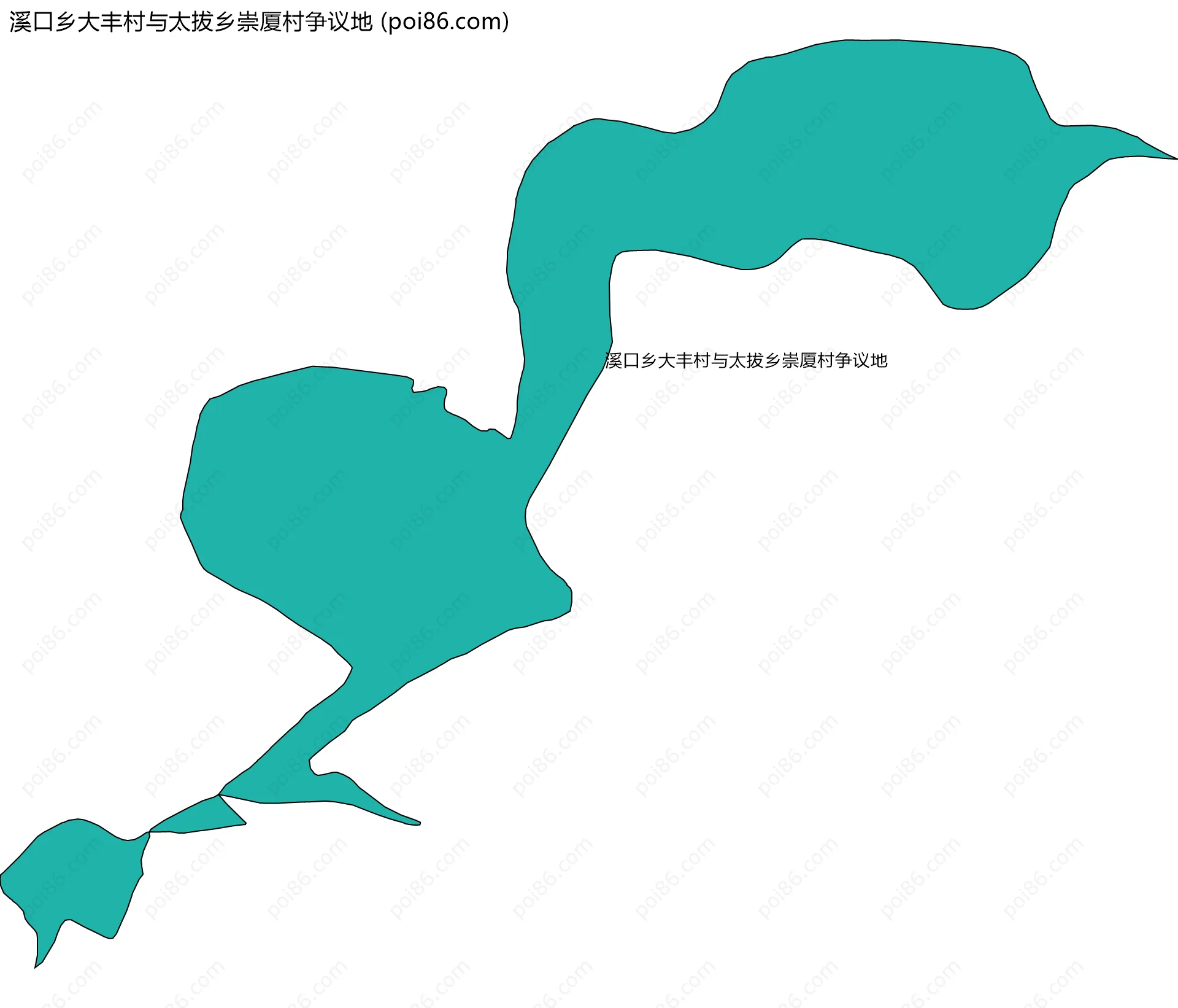 溪口乡大丰村与太拔乡崇厦村争议地边界地图
