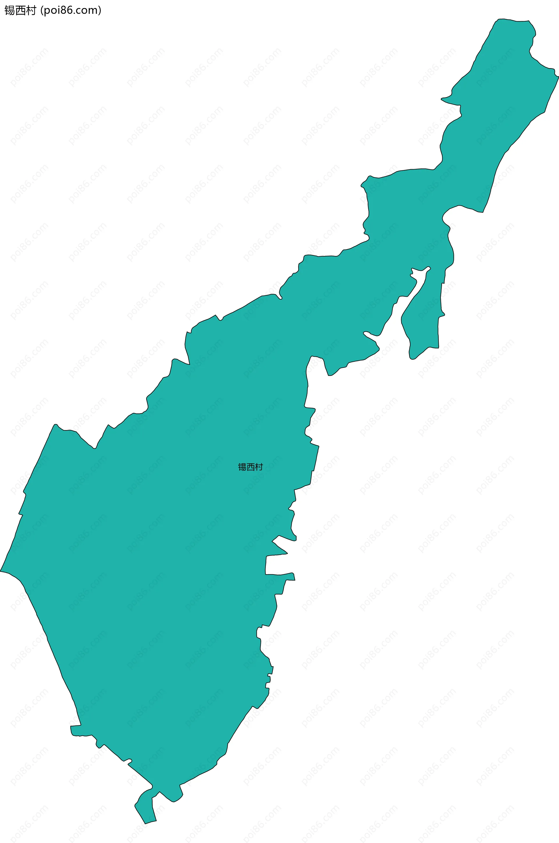 锡西村边界地图