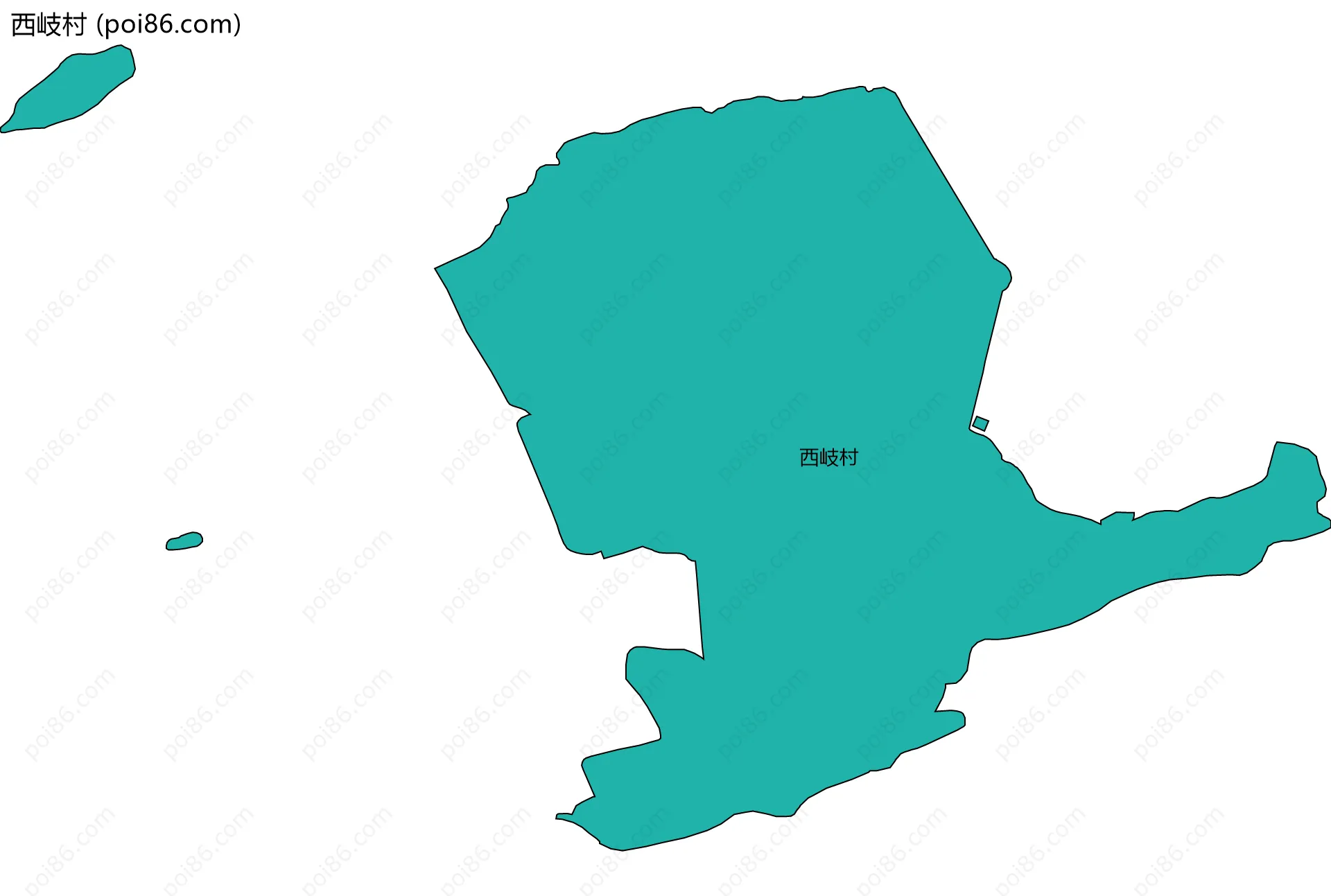 西岐村边界地图