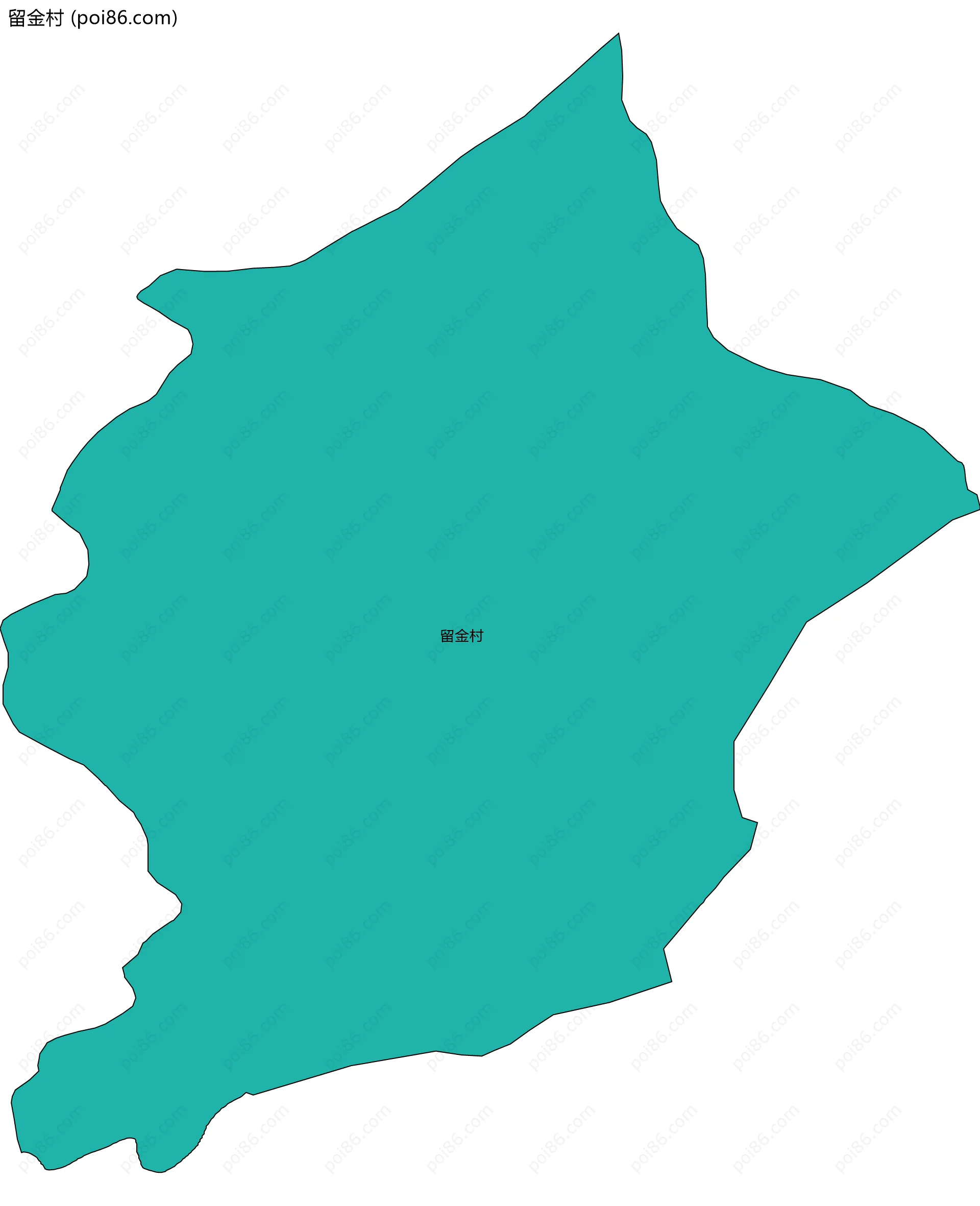 留金村边界地图