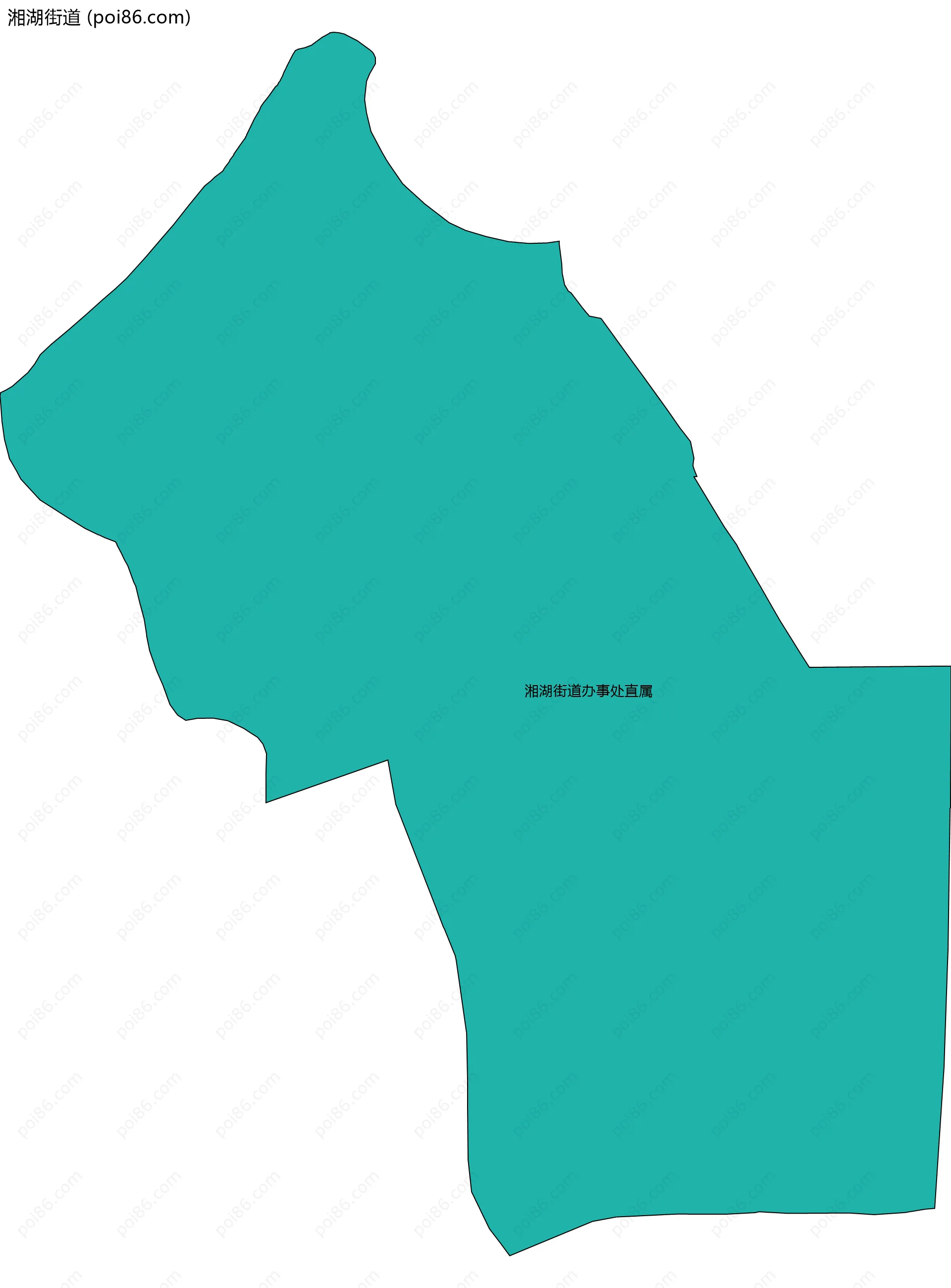 湘湖街道边界地图(五级行政区划)
