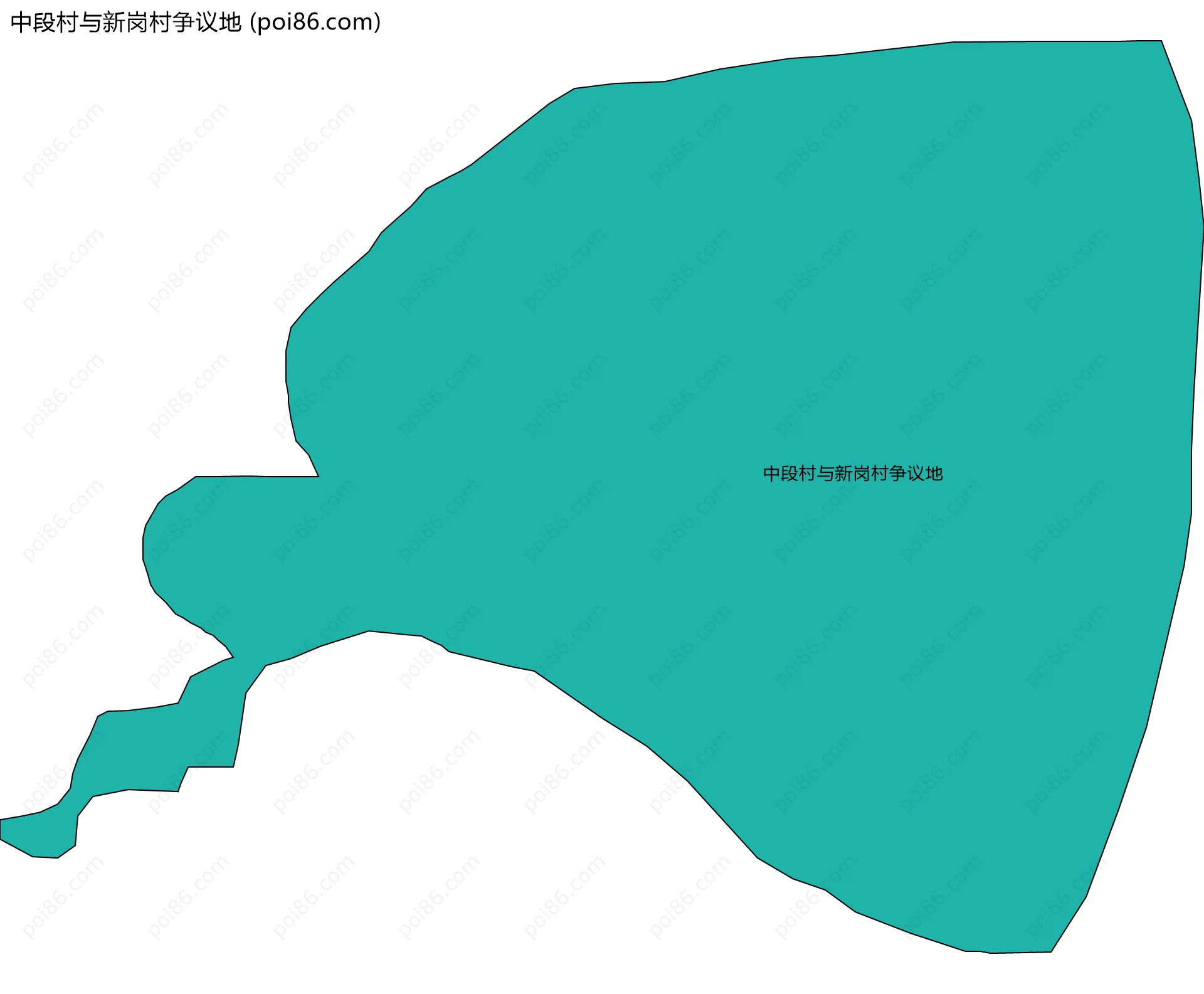 中段村与新岗村争议地边界地图