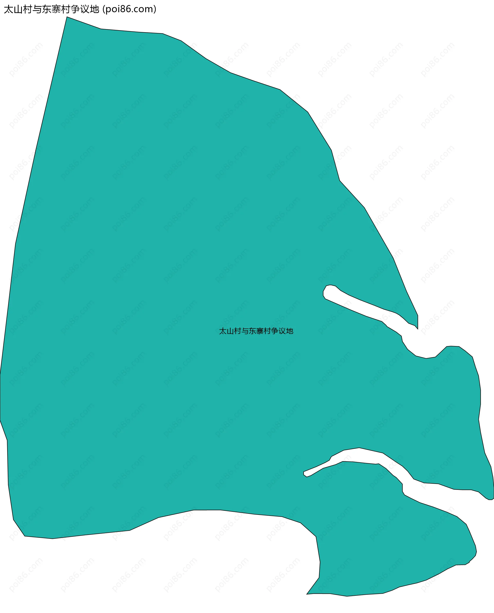 太山村与东寨村争议地边界地图