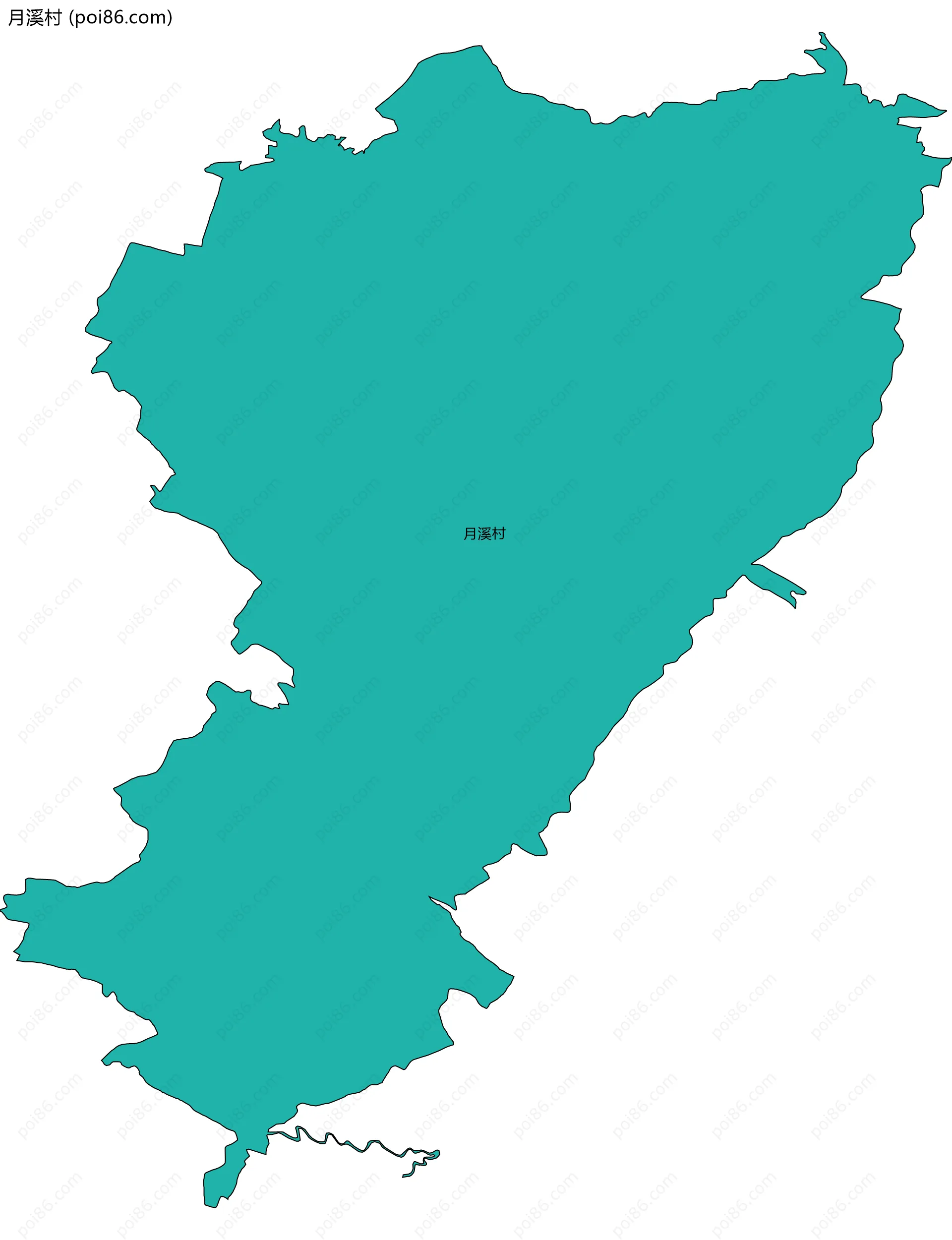 月溪村边界地图