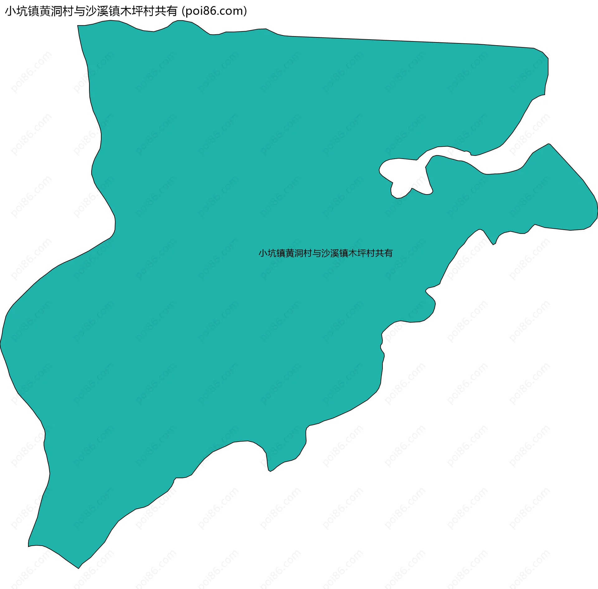 小坑镇黄洞村与沙溪镇木坪村共有边界地图
