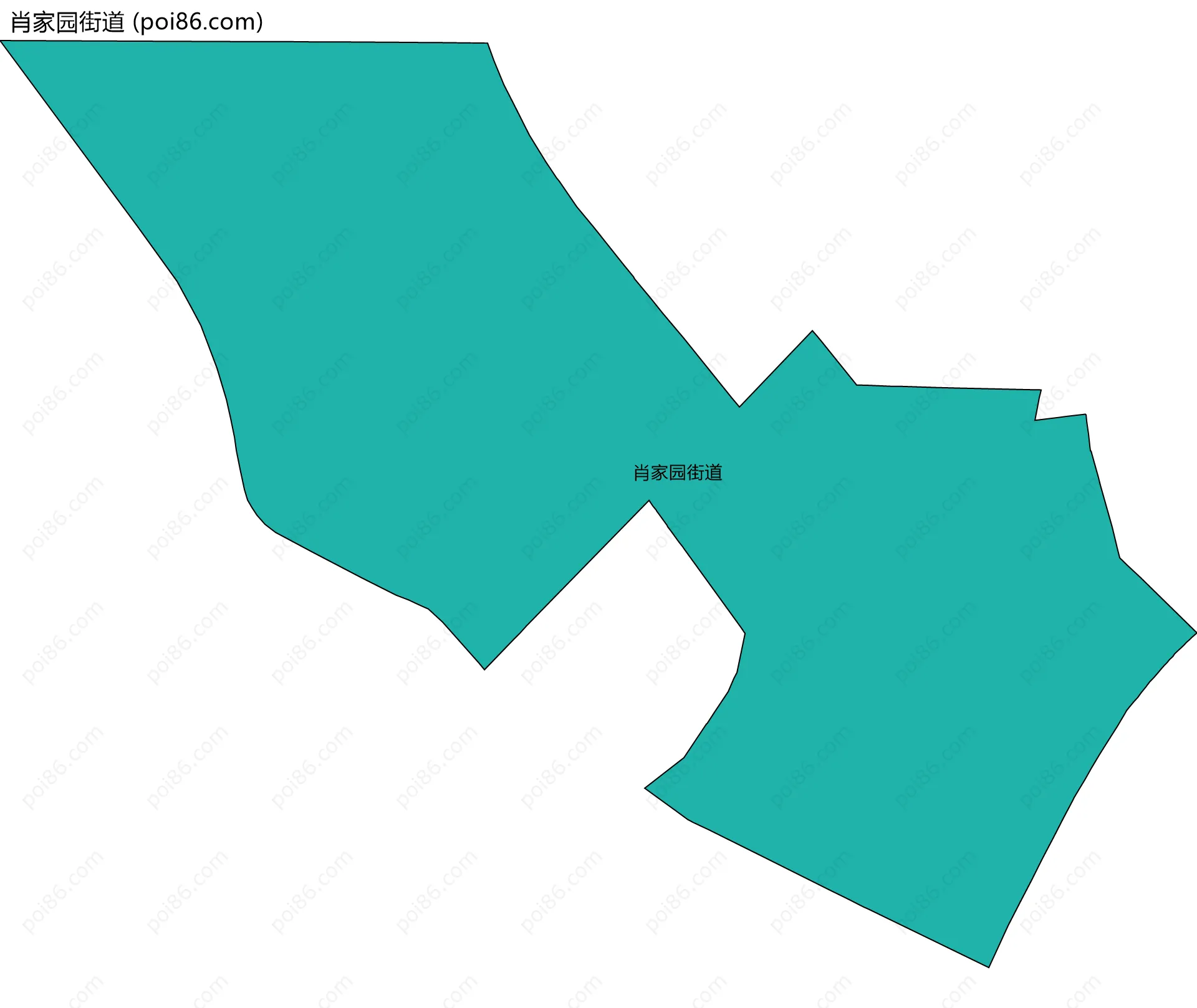 肖家园街道边界地图(五级行政区划)