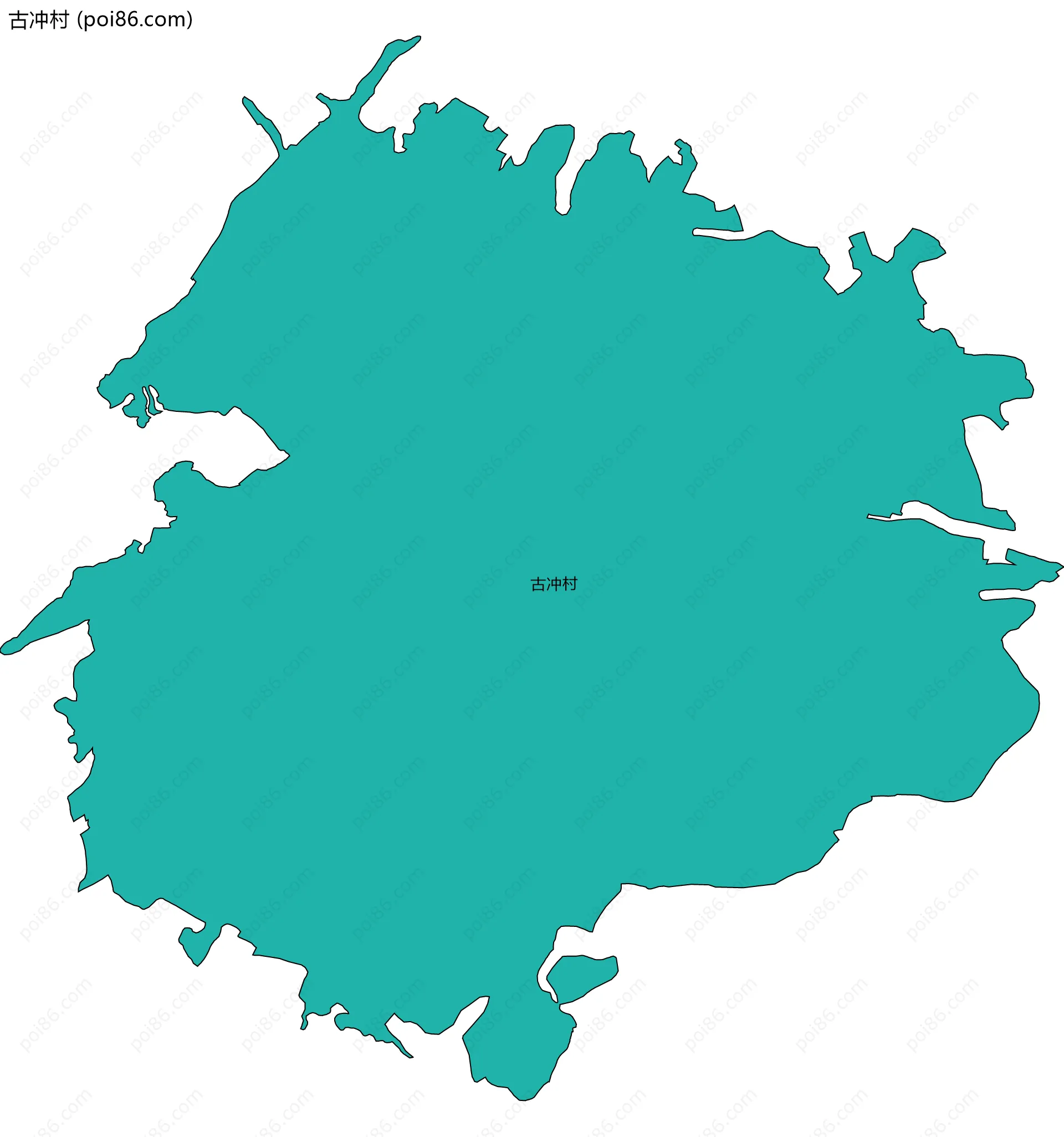 古冲村边界地图