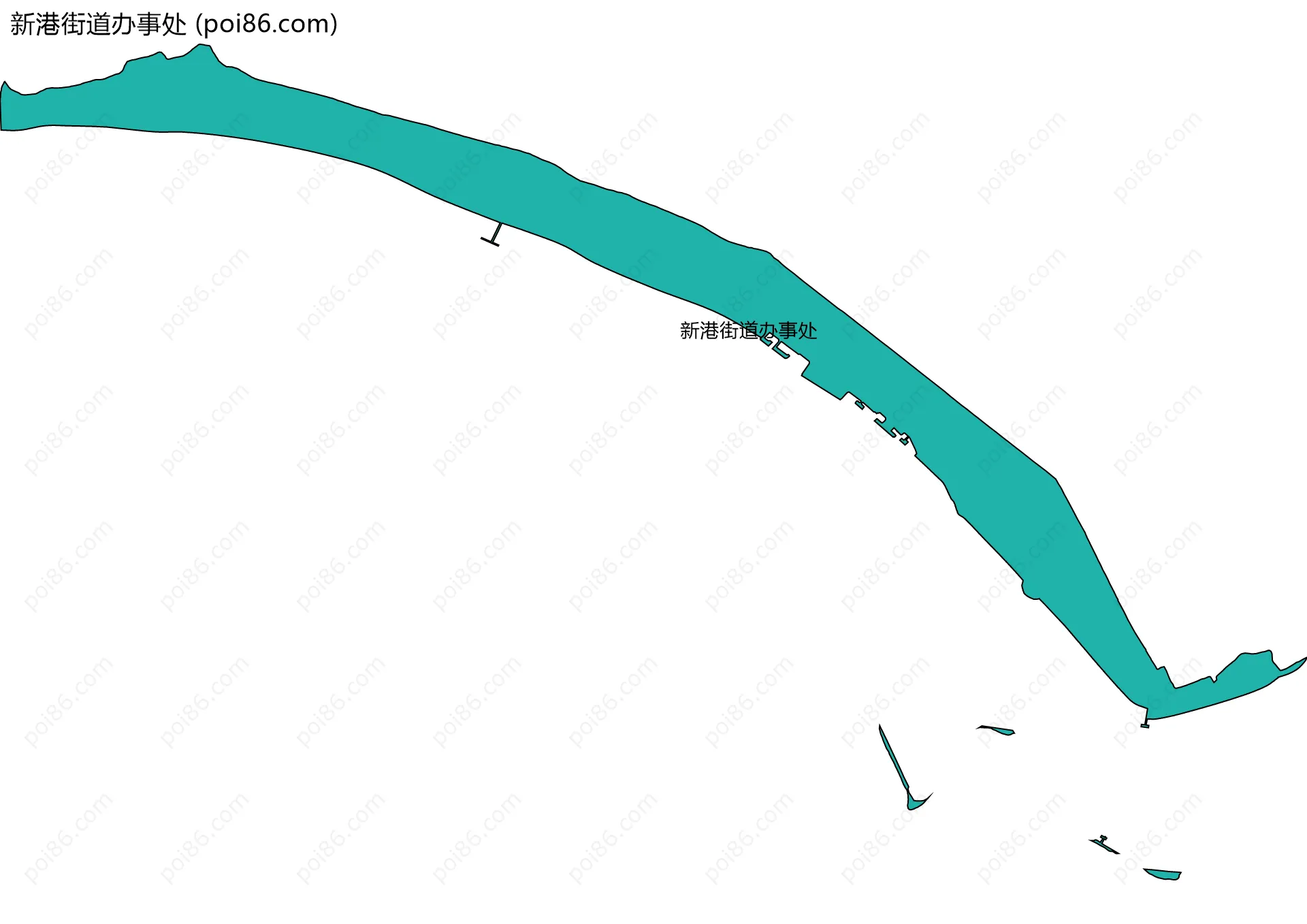 新港街道办事处边界地图