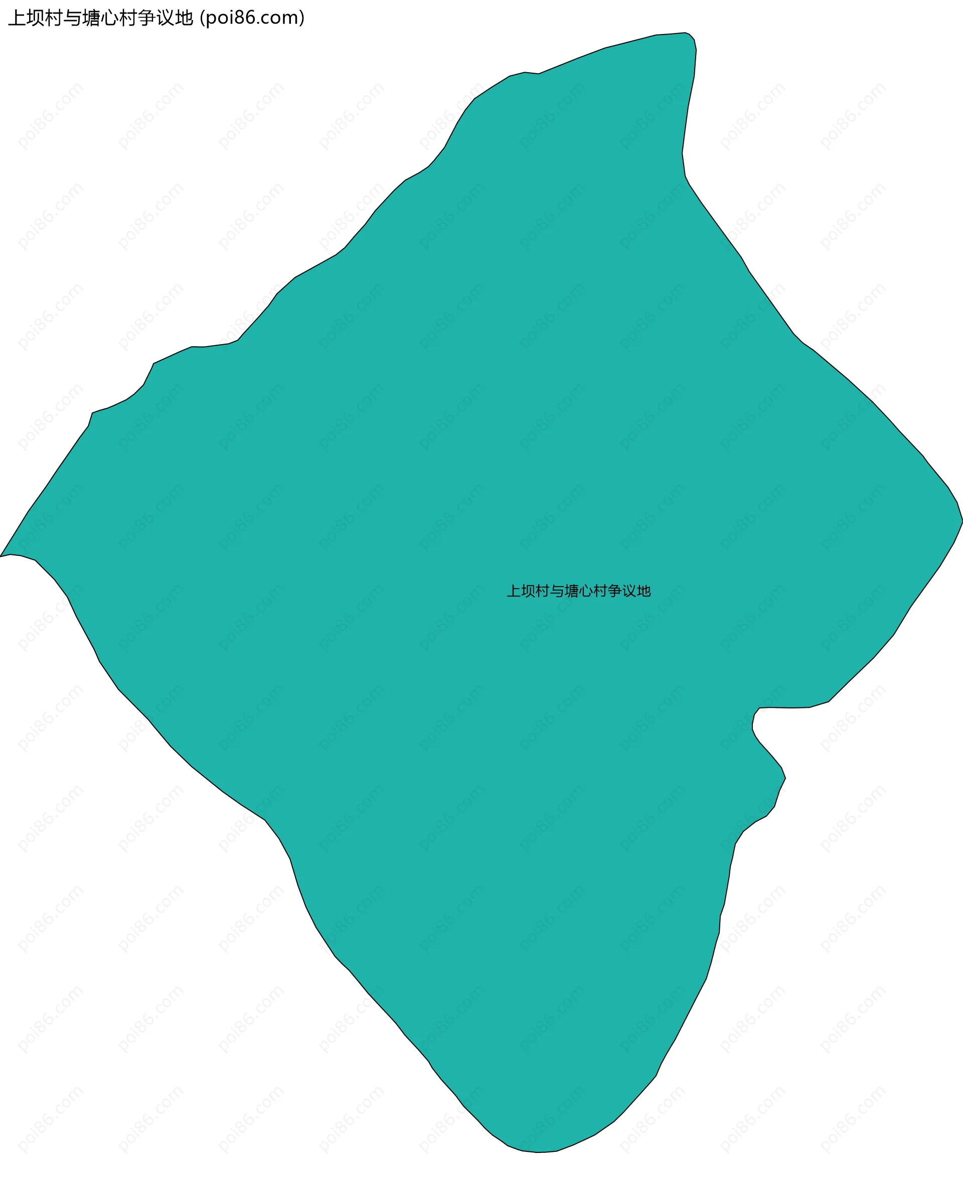 上坝村与塘心村争议地边界地图