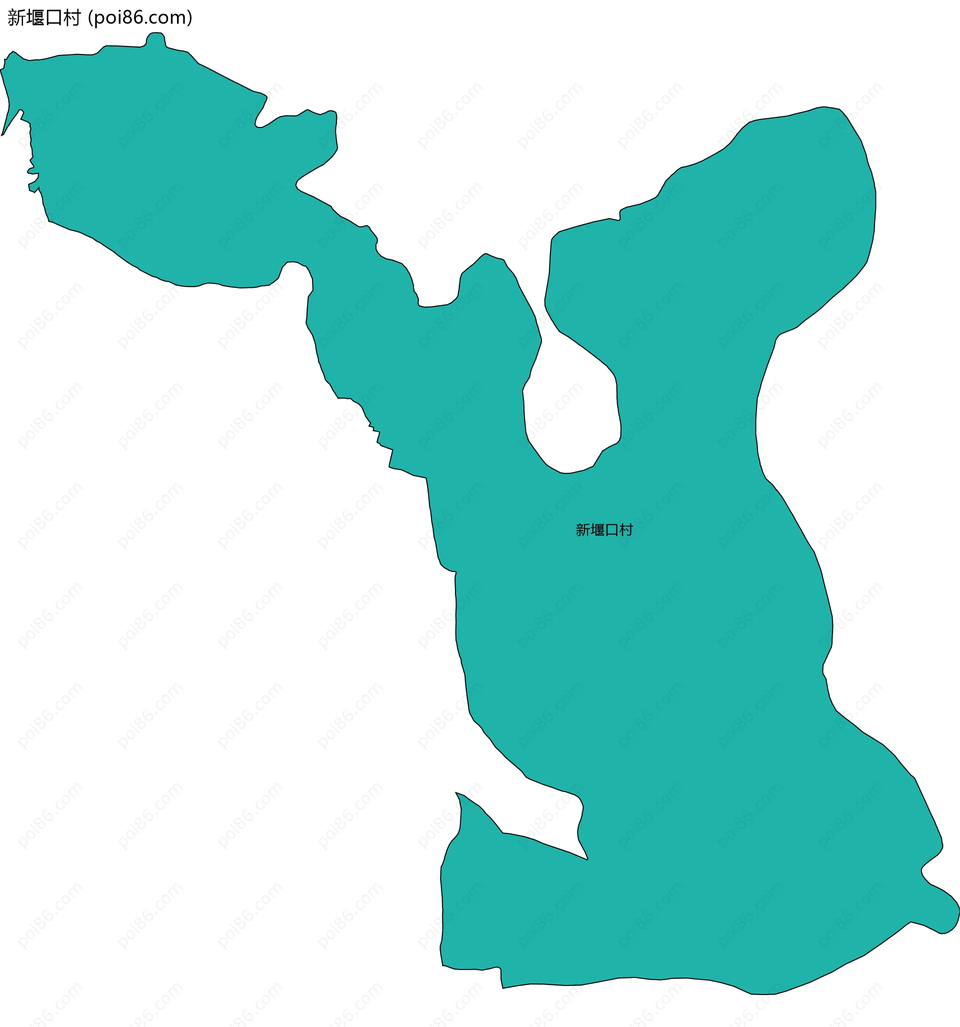 新堰口村边界地图