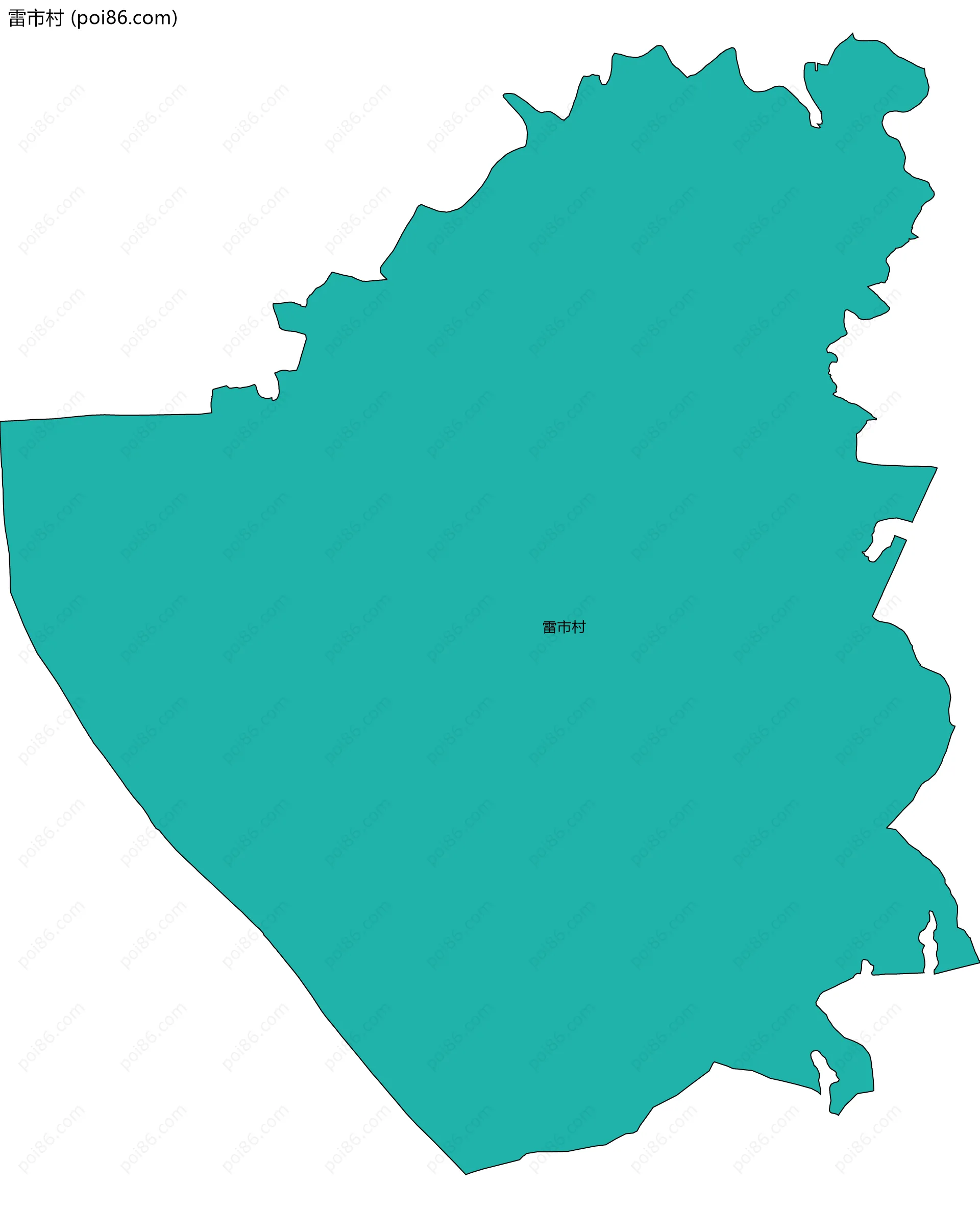 雷市村边界地图