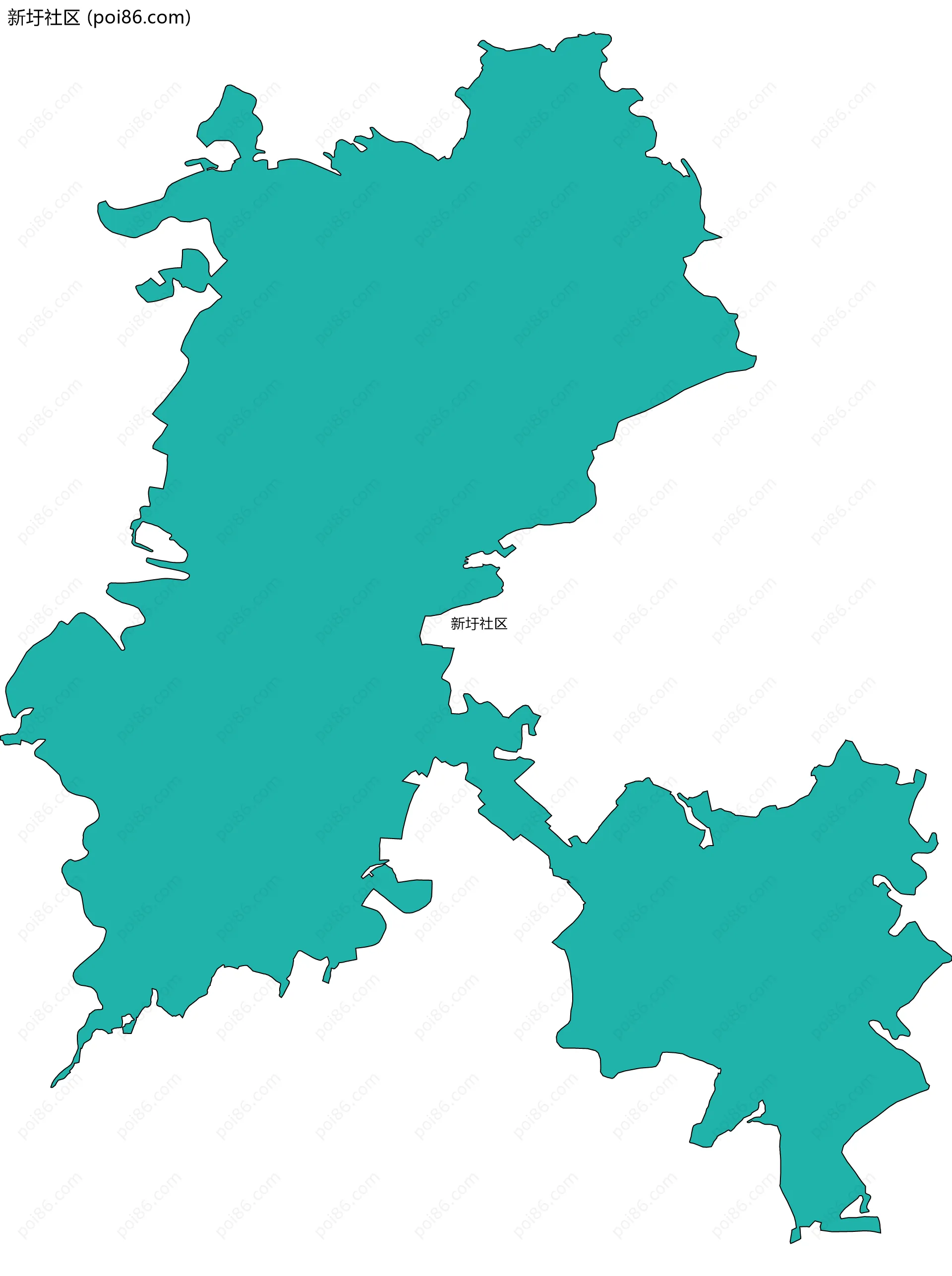新圩社区边界地图