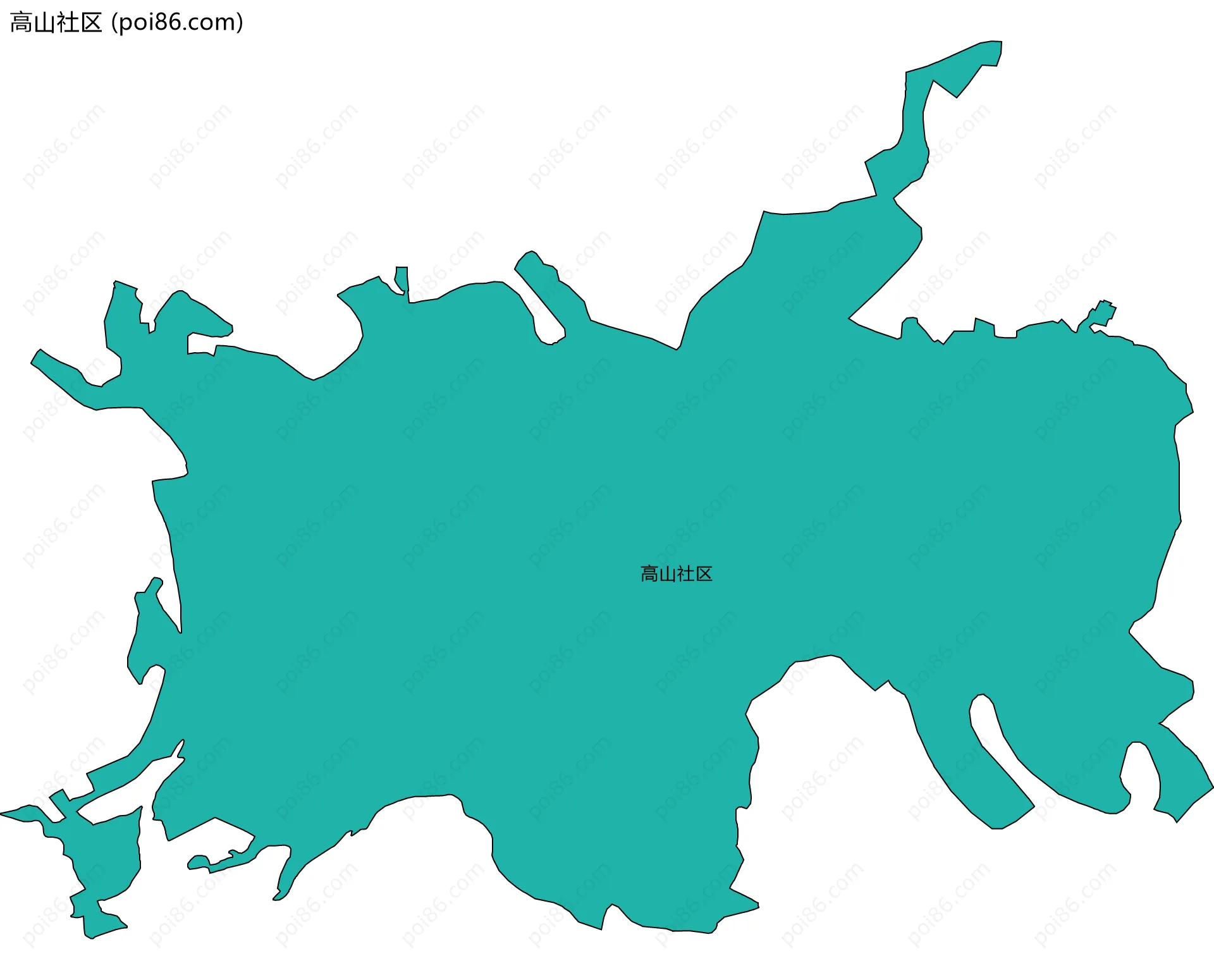高山社区边界地图