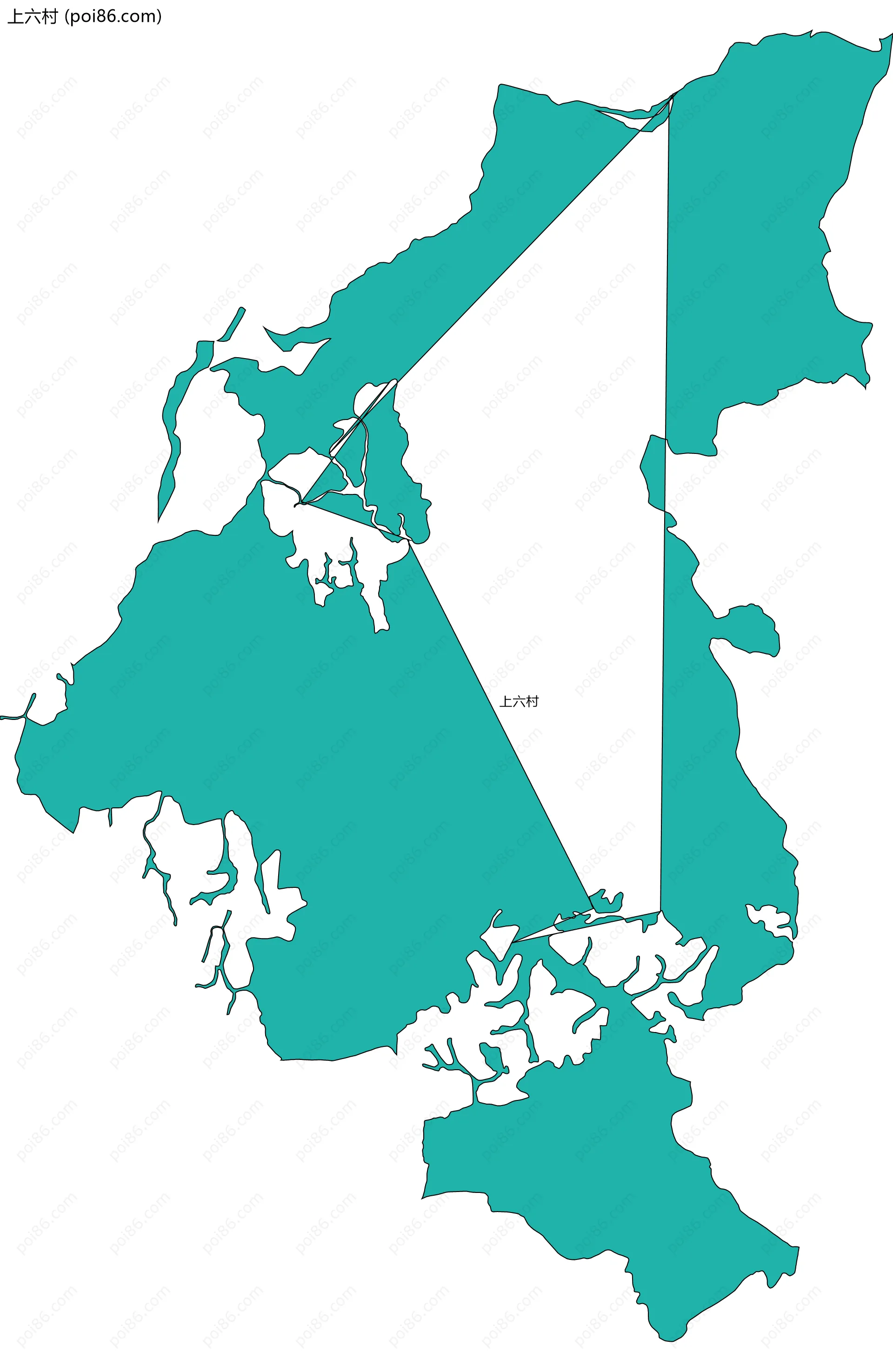 上六村边界地图