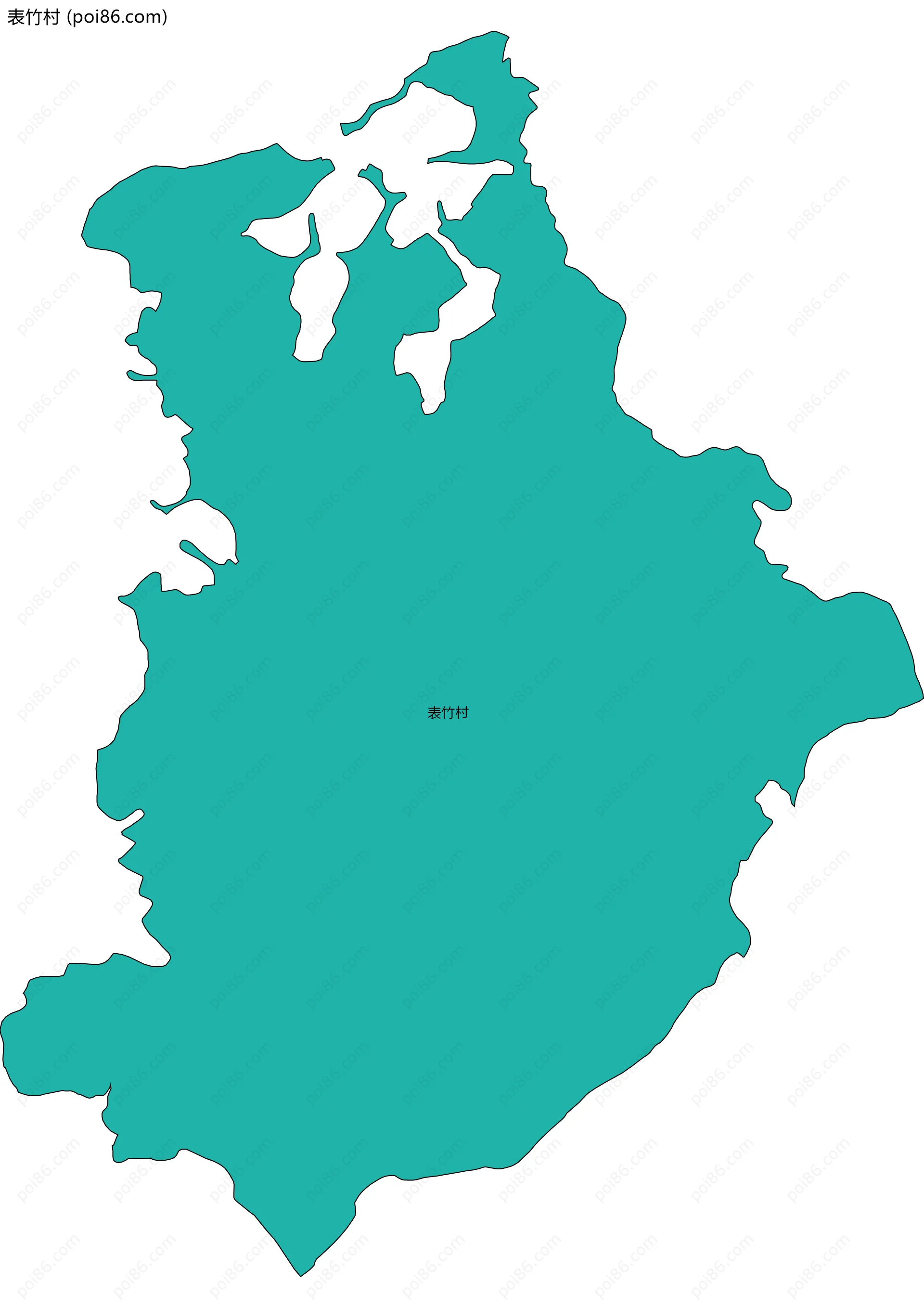 表竹村边界地图