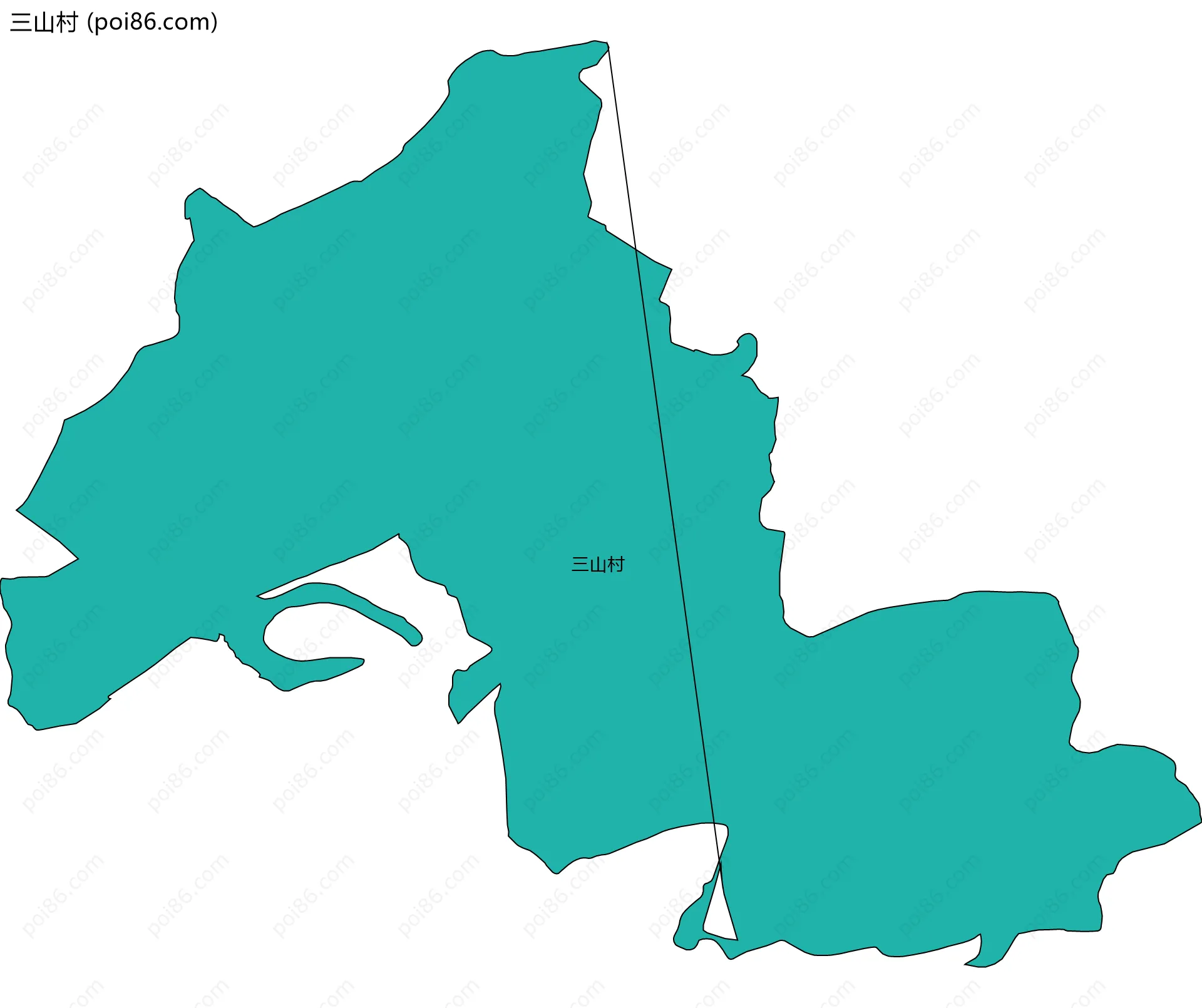 三山村边界地图