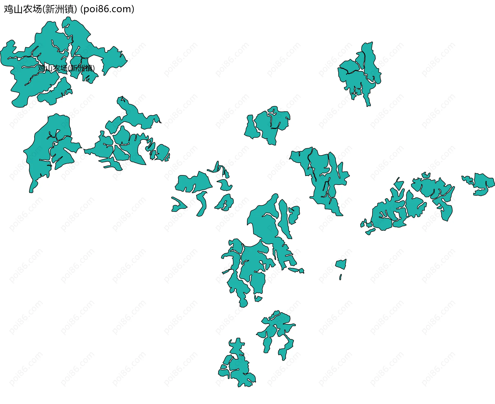 鸡山农场(新洲镇)边界地图