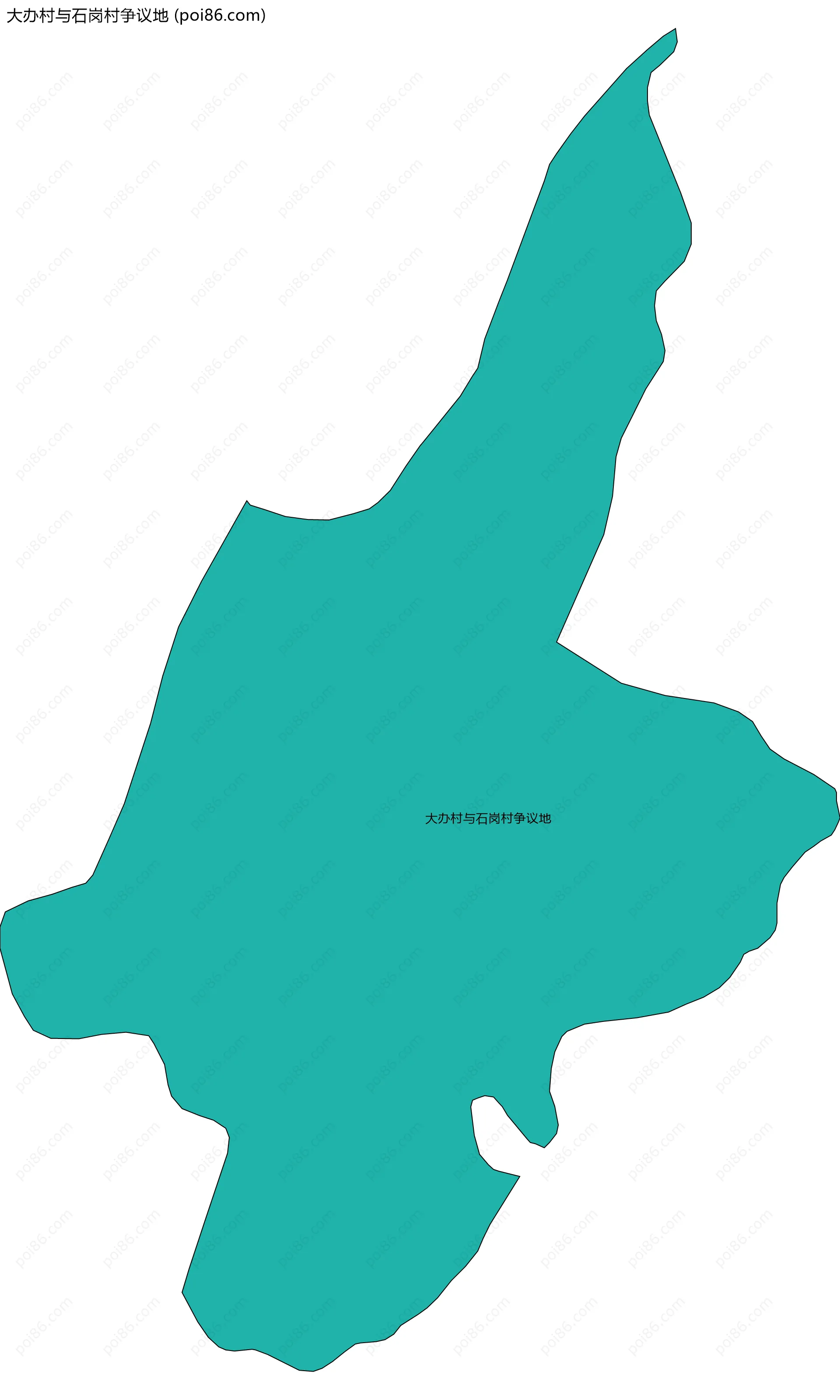 大办村与石岗村争议地边界地图