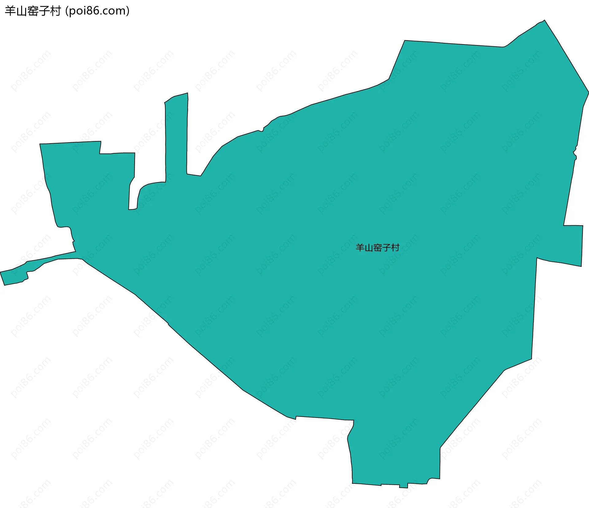 羊山窑子村边界地图