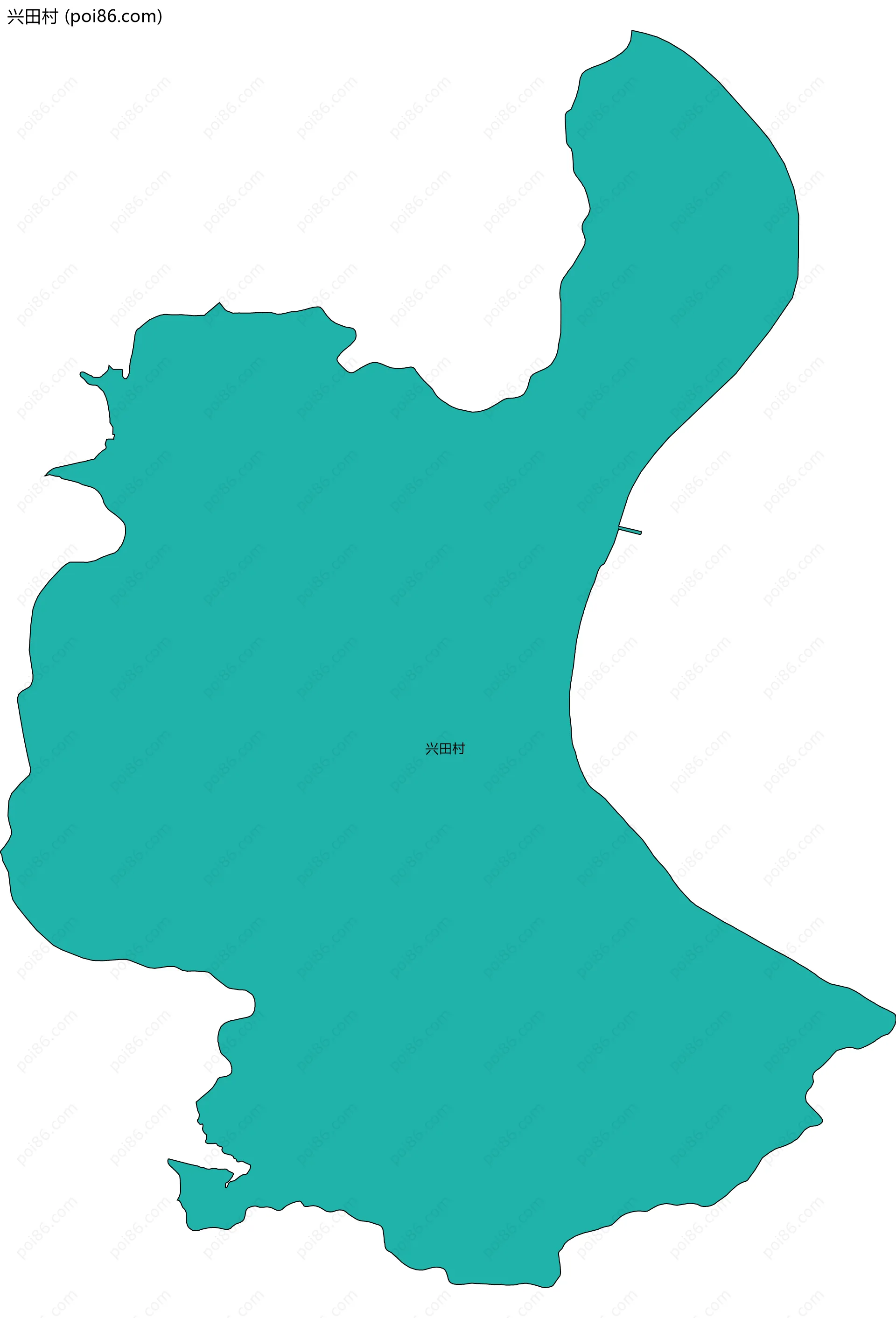 兴田村边界地图