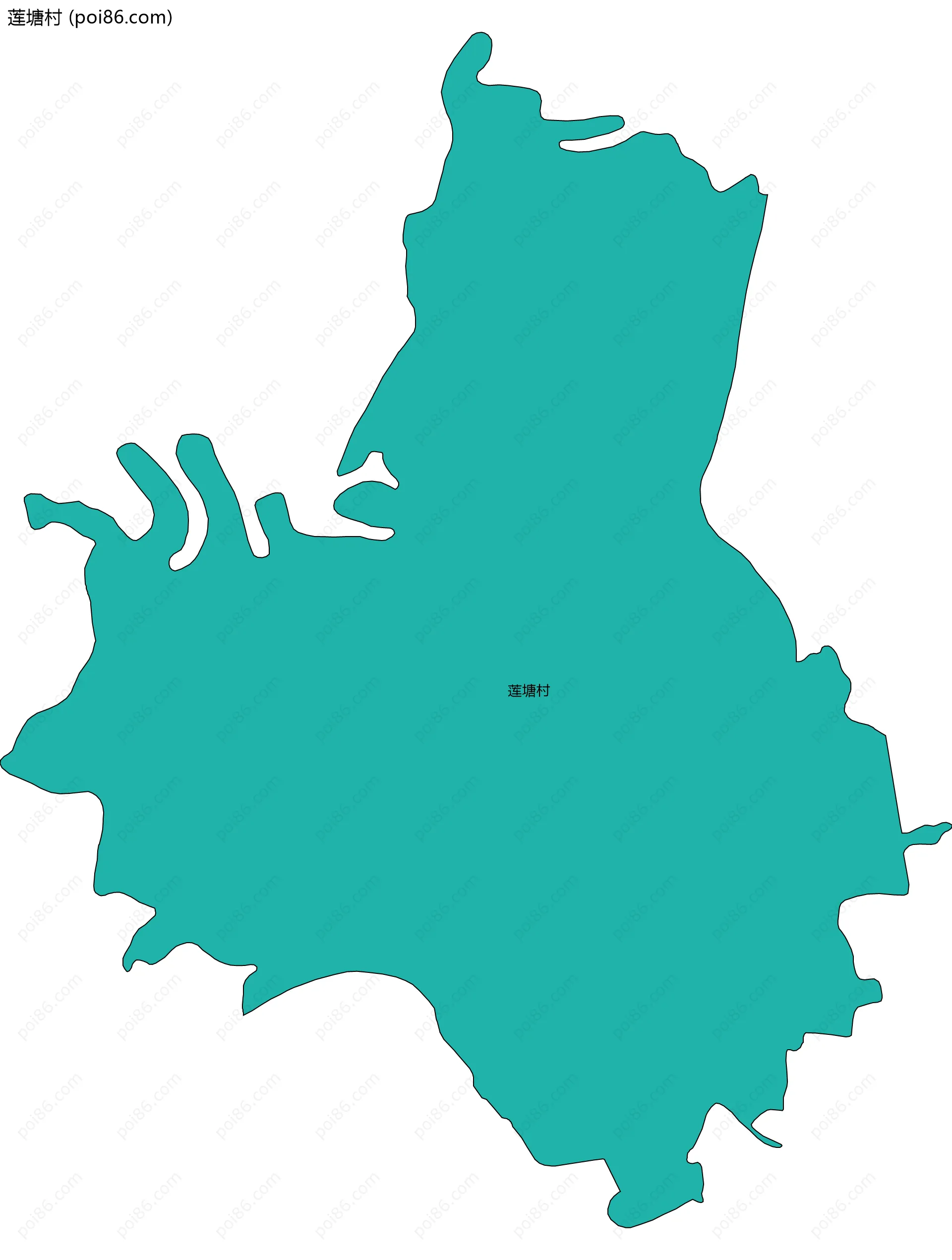 莲塘村边界地图