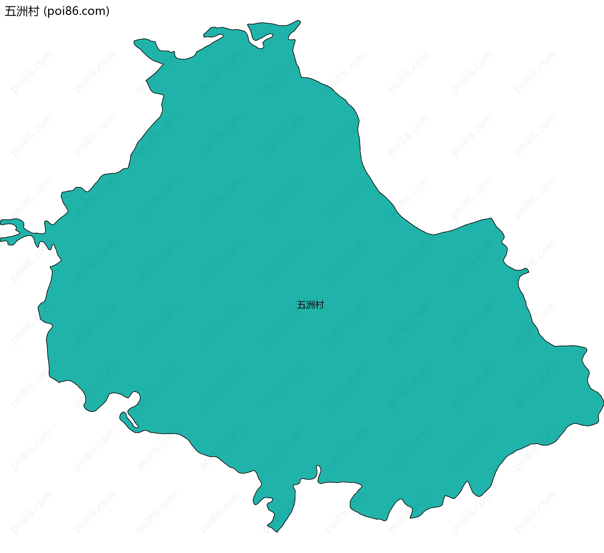 五洲村边界地图