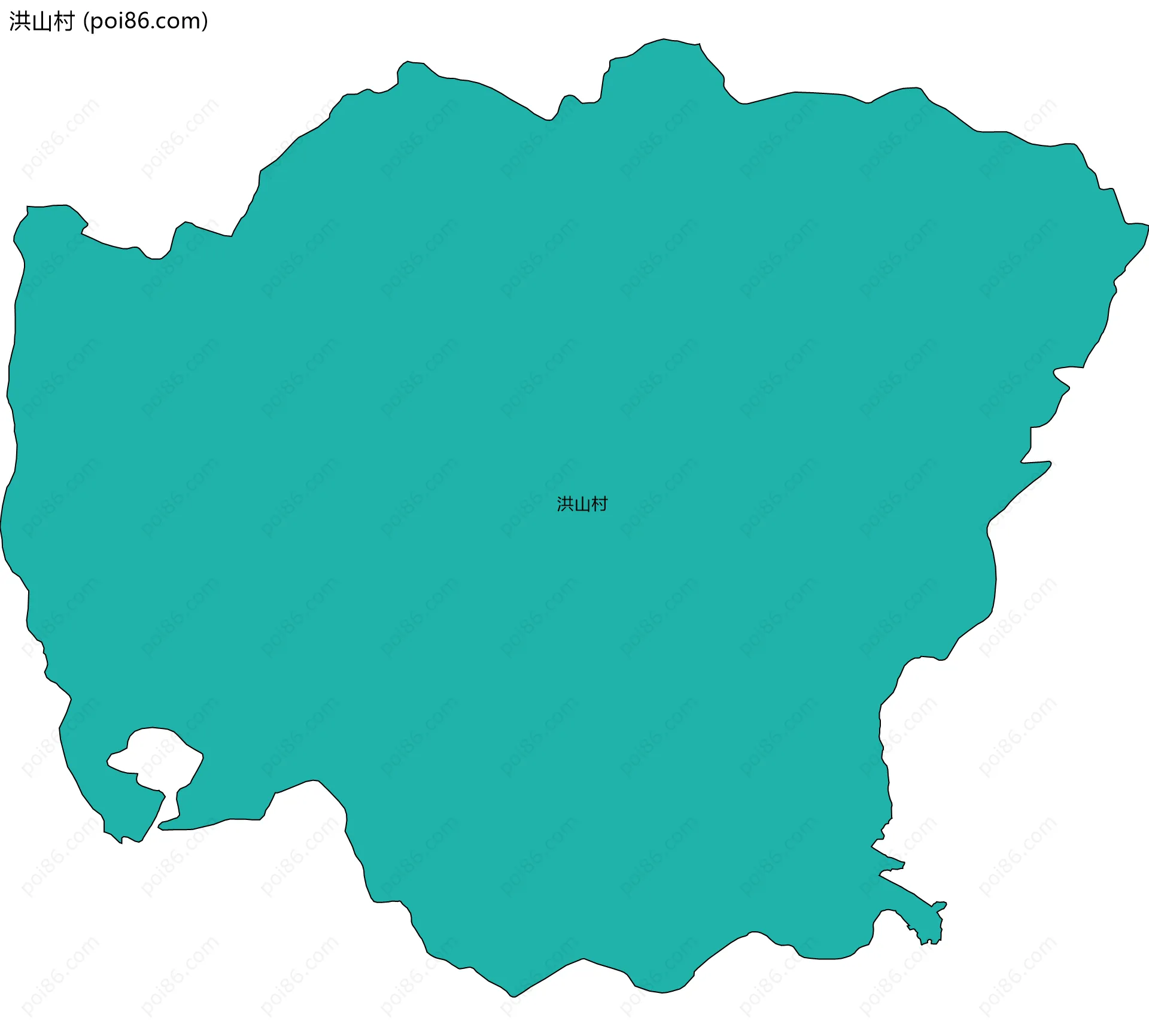 洪山村边界地图