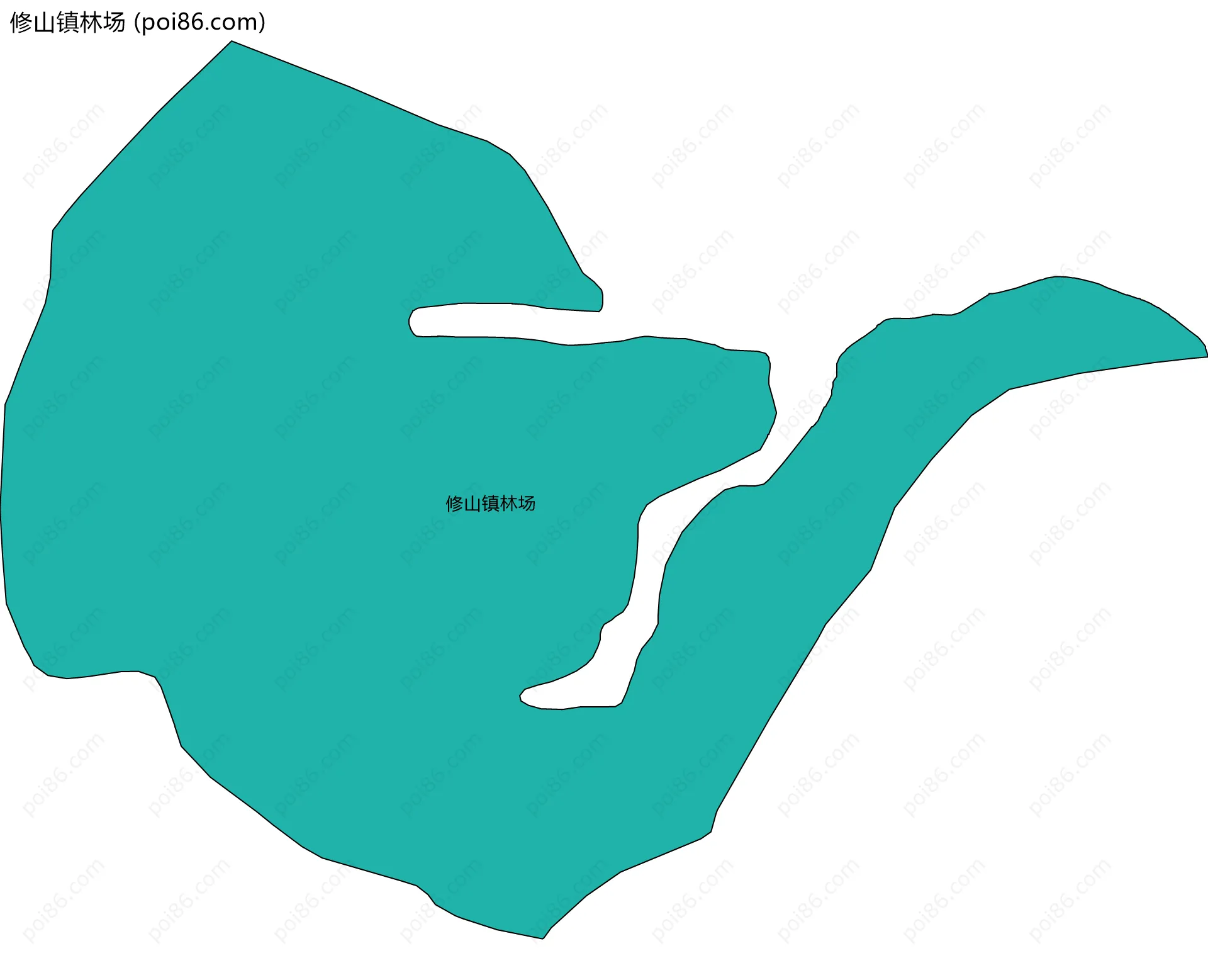 修山镇林场边界地图