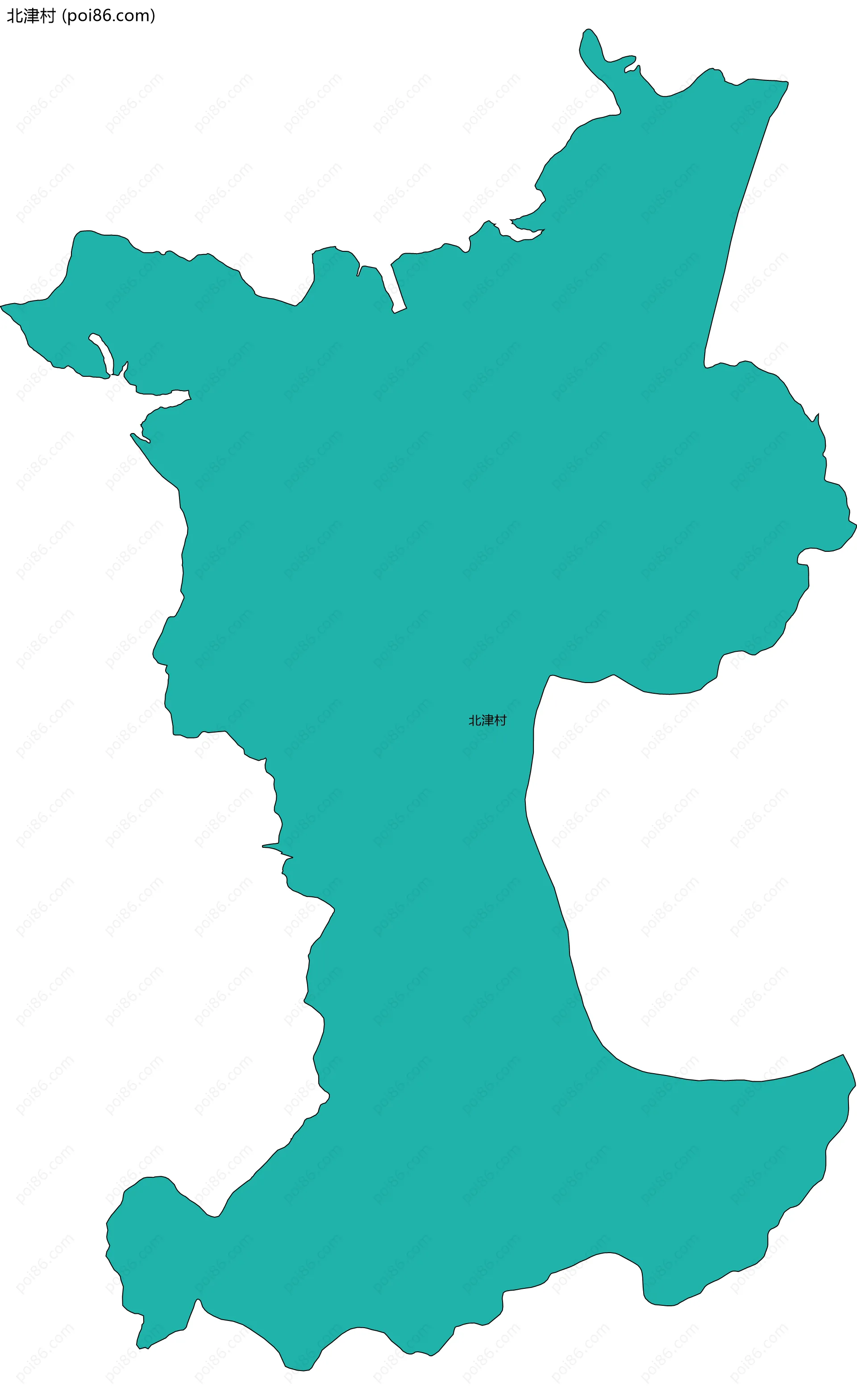 北津村边界地图