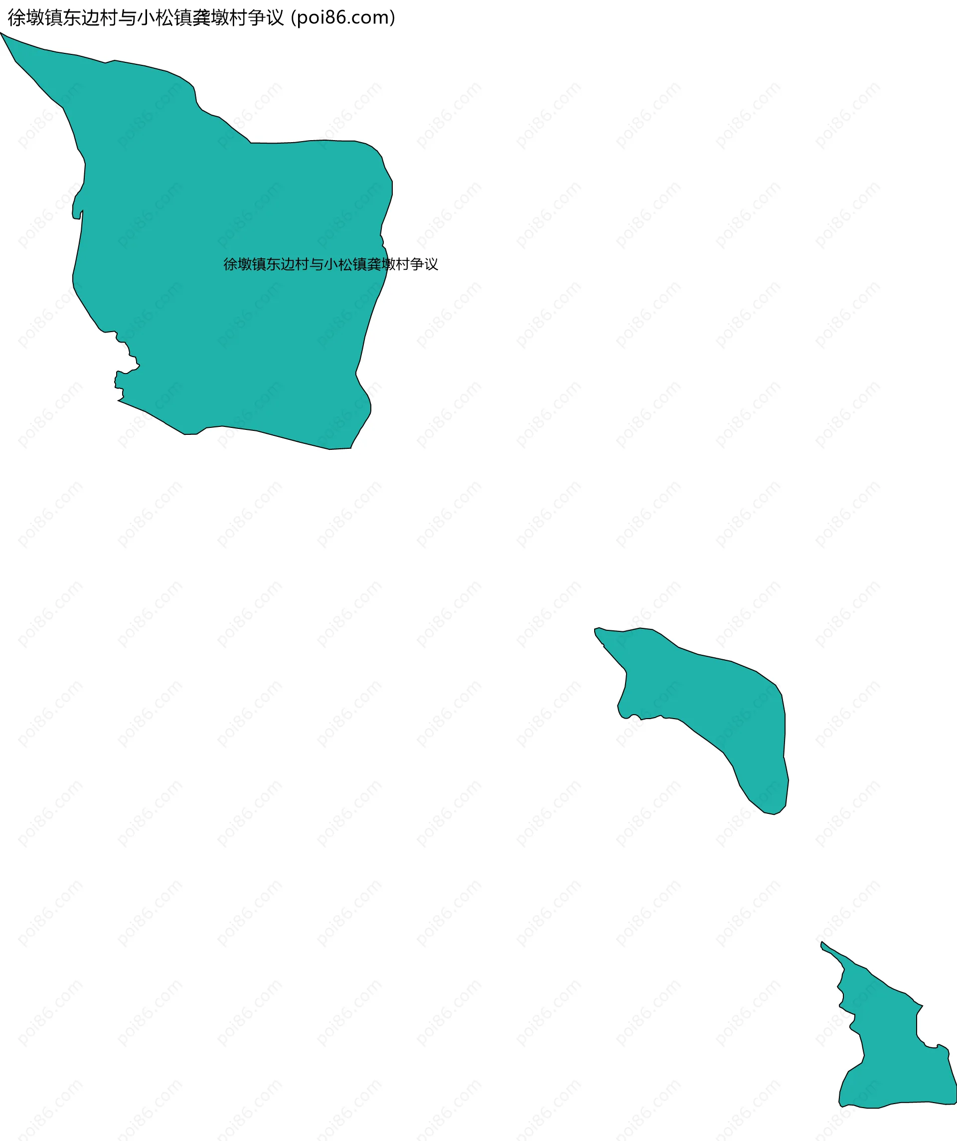 徐墩镇东边村与小松镇龚墩村争议边界地图