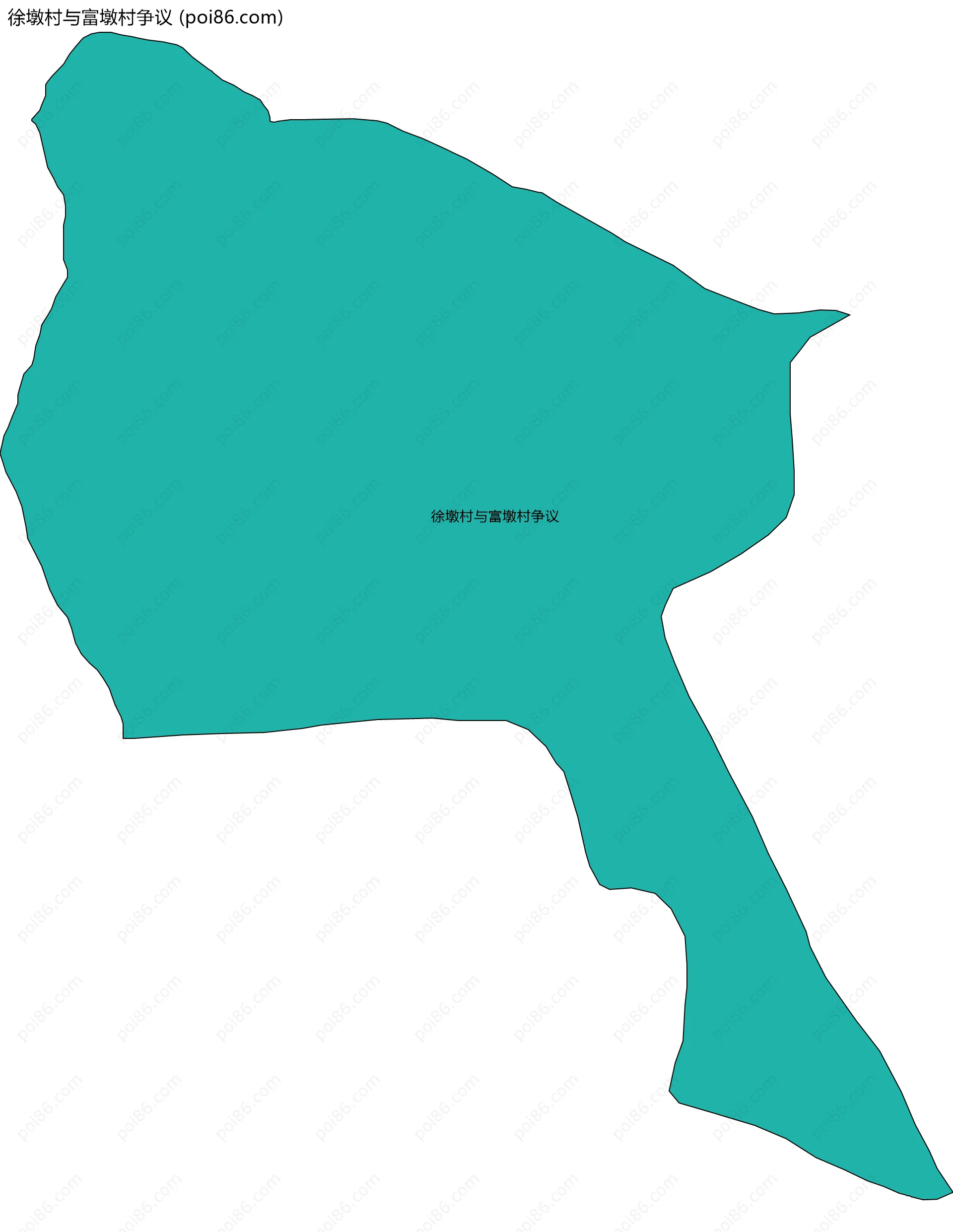 徐墩村与富墩村争议边界地图