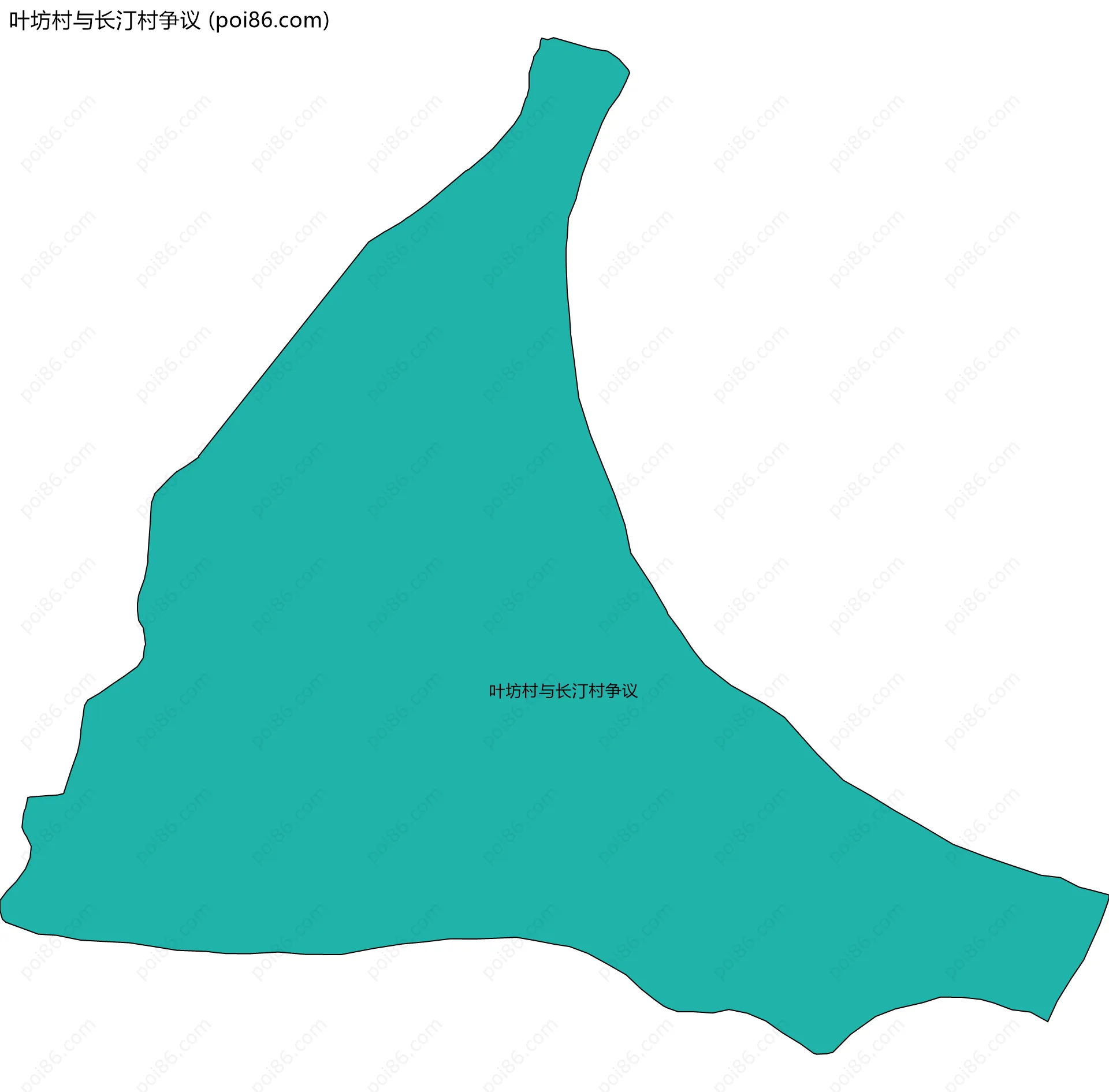 叶坊村与长汀村争议边界地图