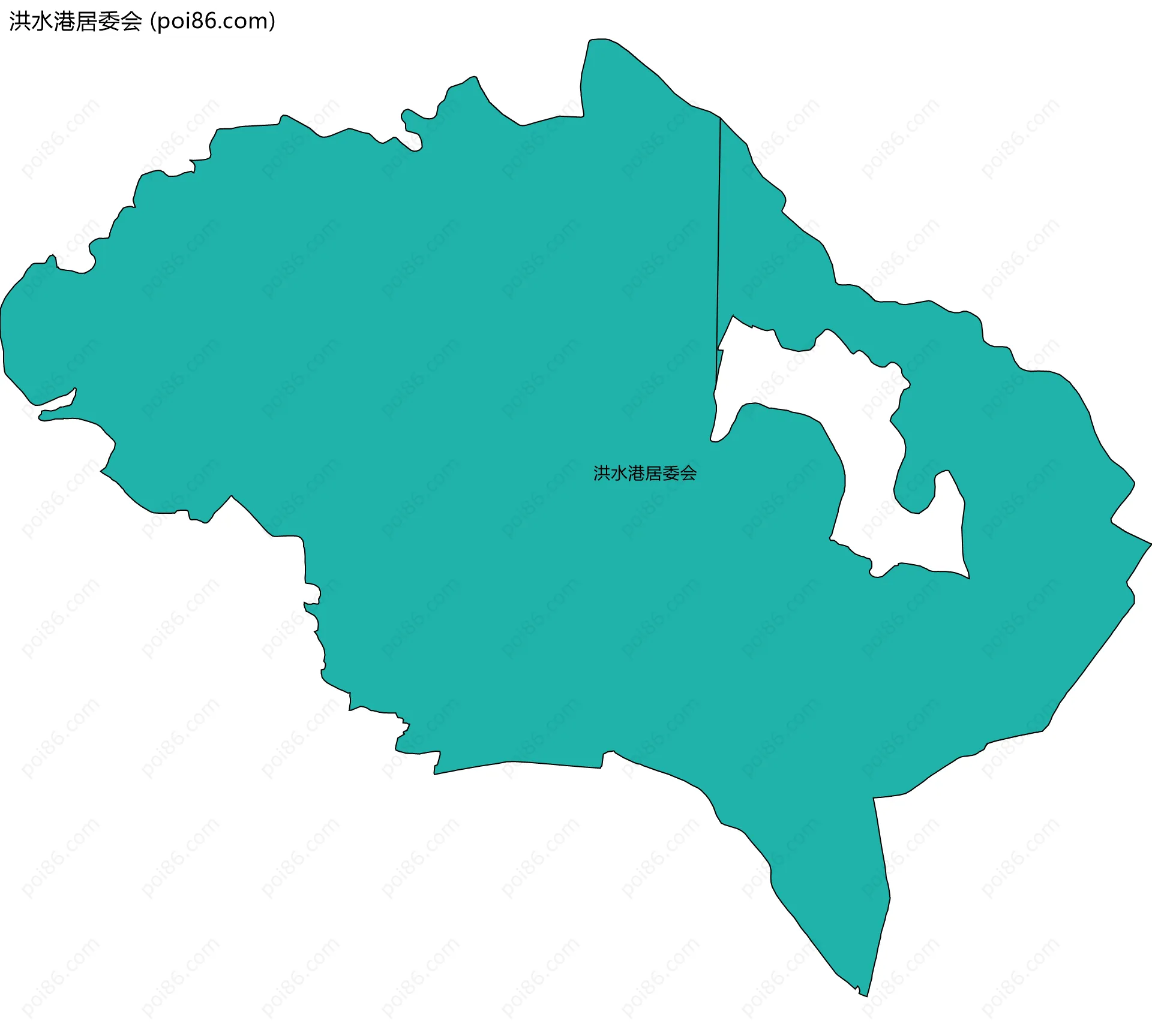 洪水港居委会边界地图