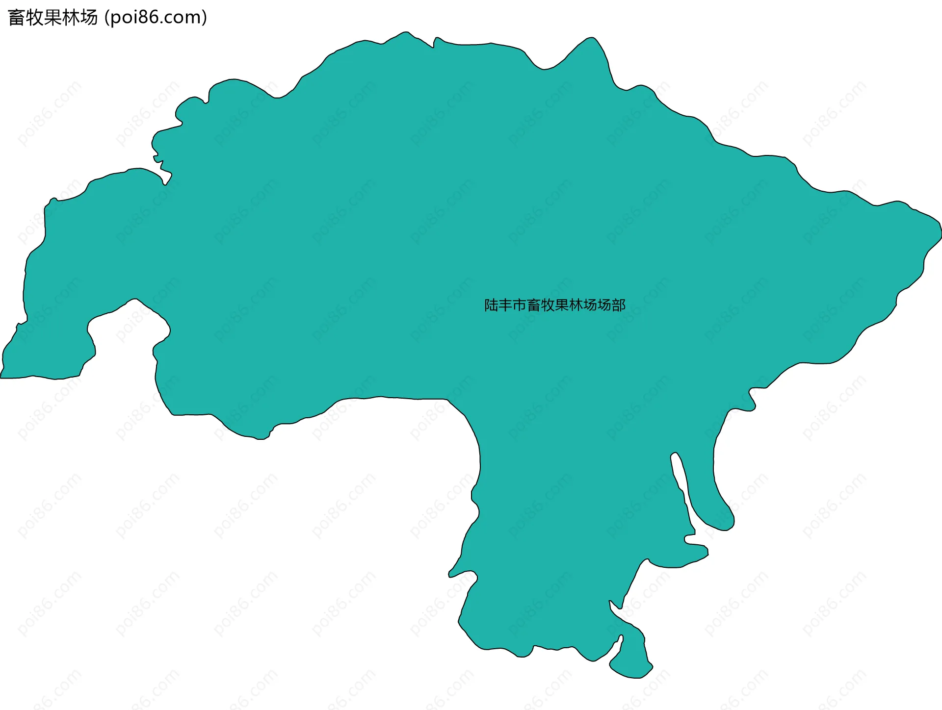 畜牧果林场边界地图(五级行政区划)