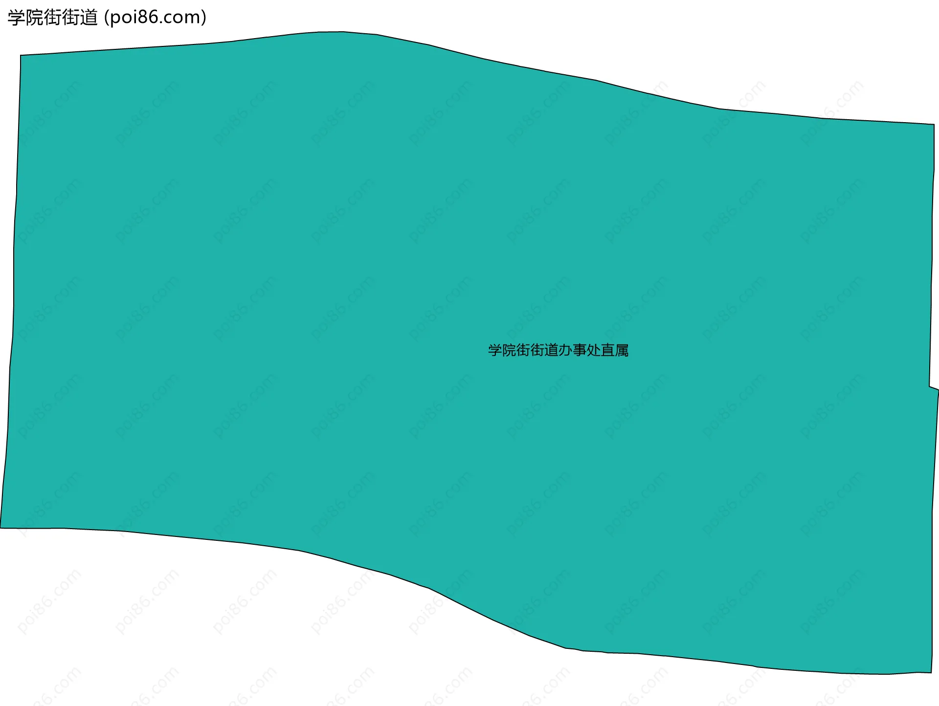 学院街街道边界地图(五级行政区划)
