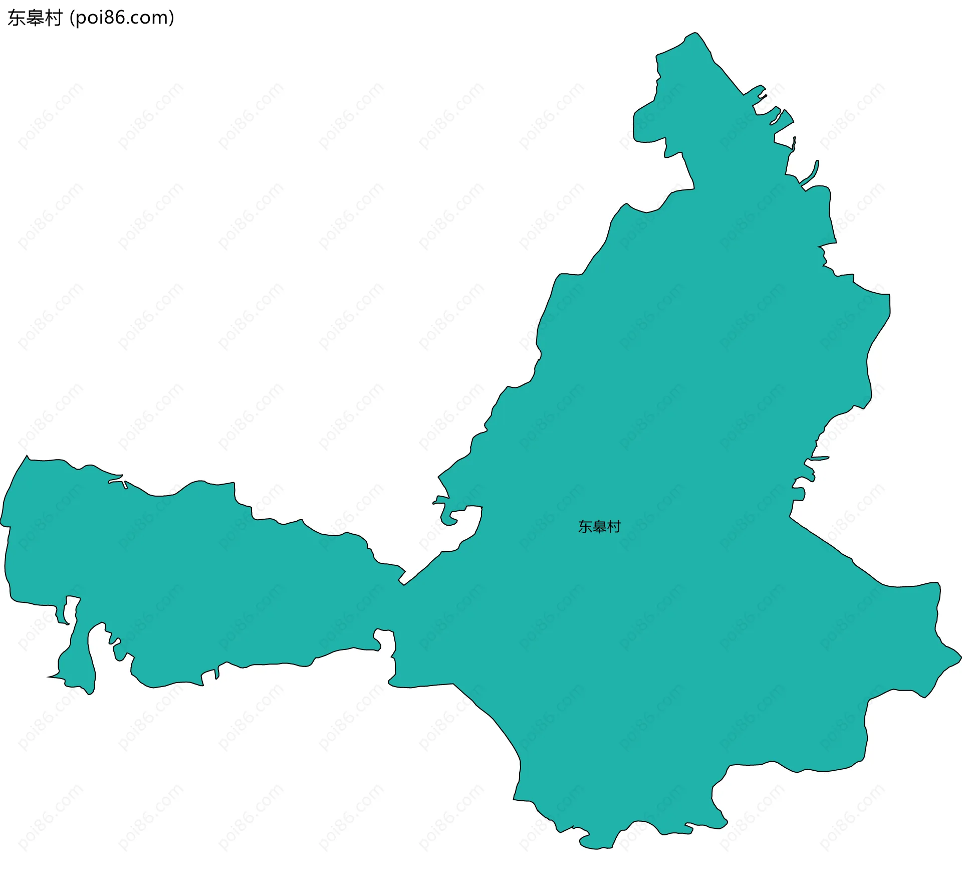 东皋村边界地图