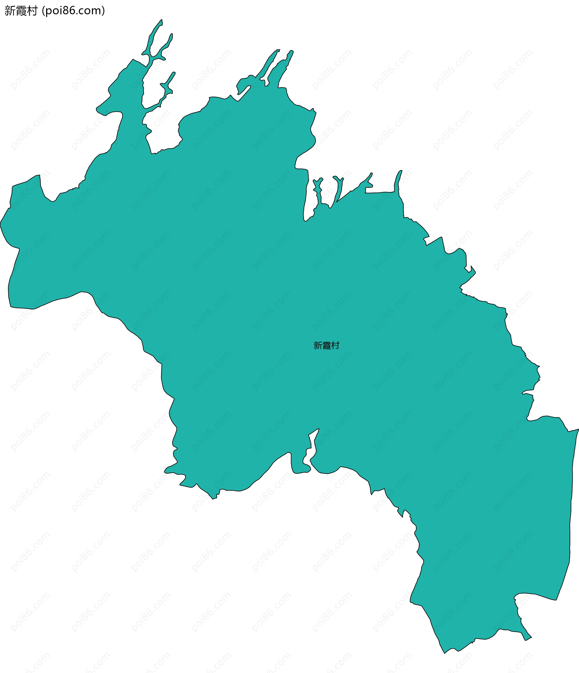 新霞村边界地图