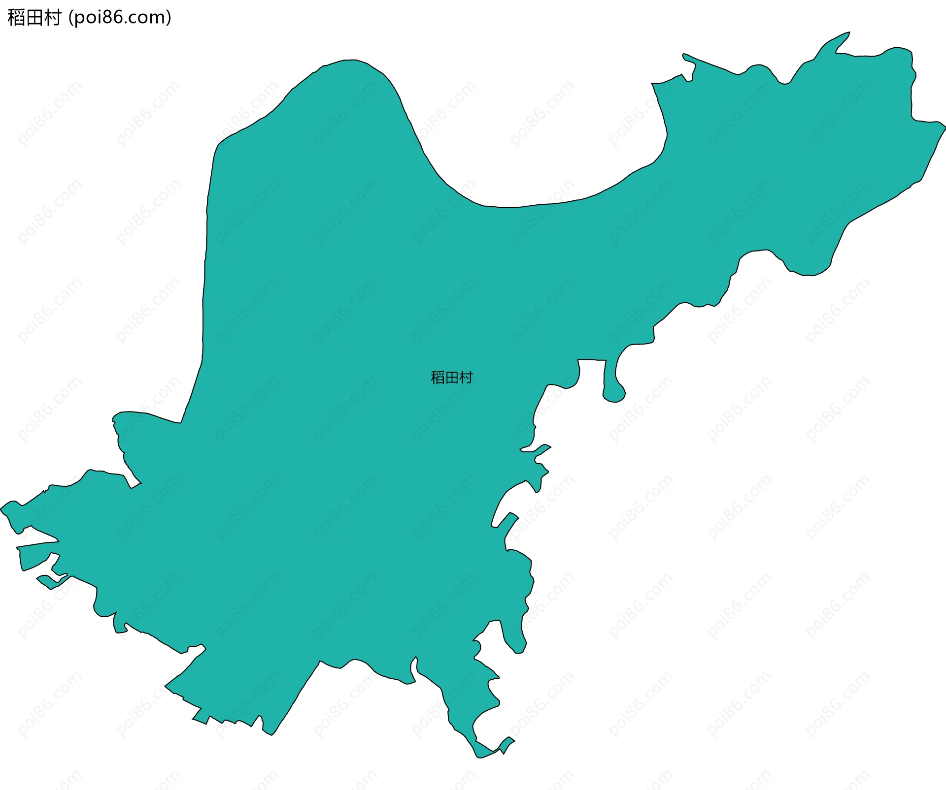 稻田村边界地图