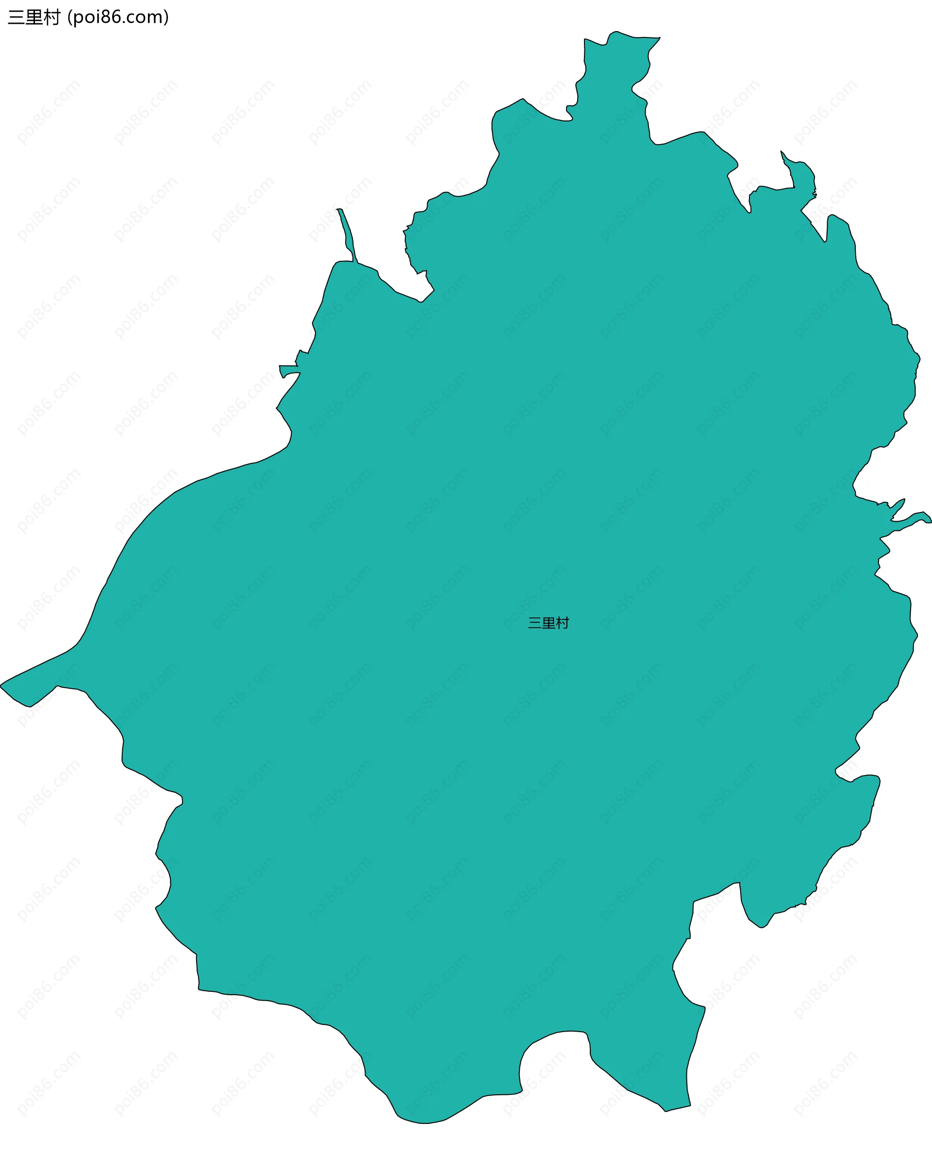 三里村边界地图