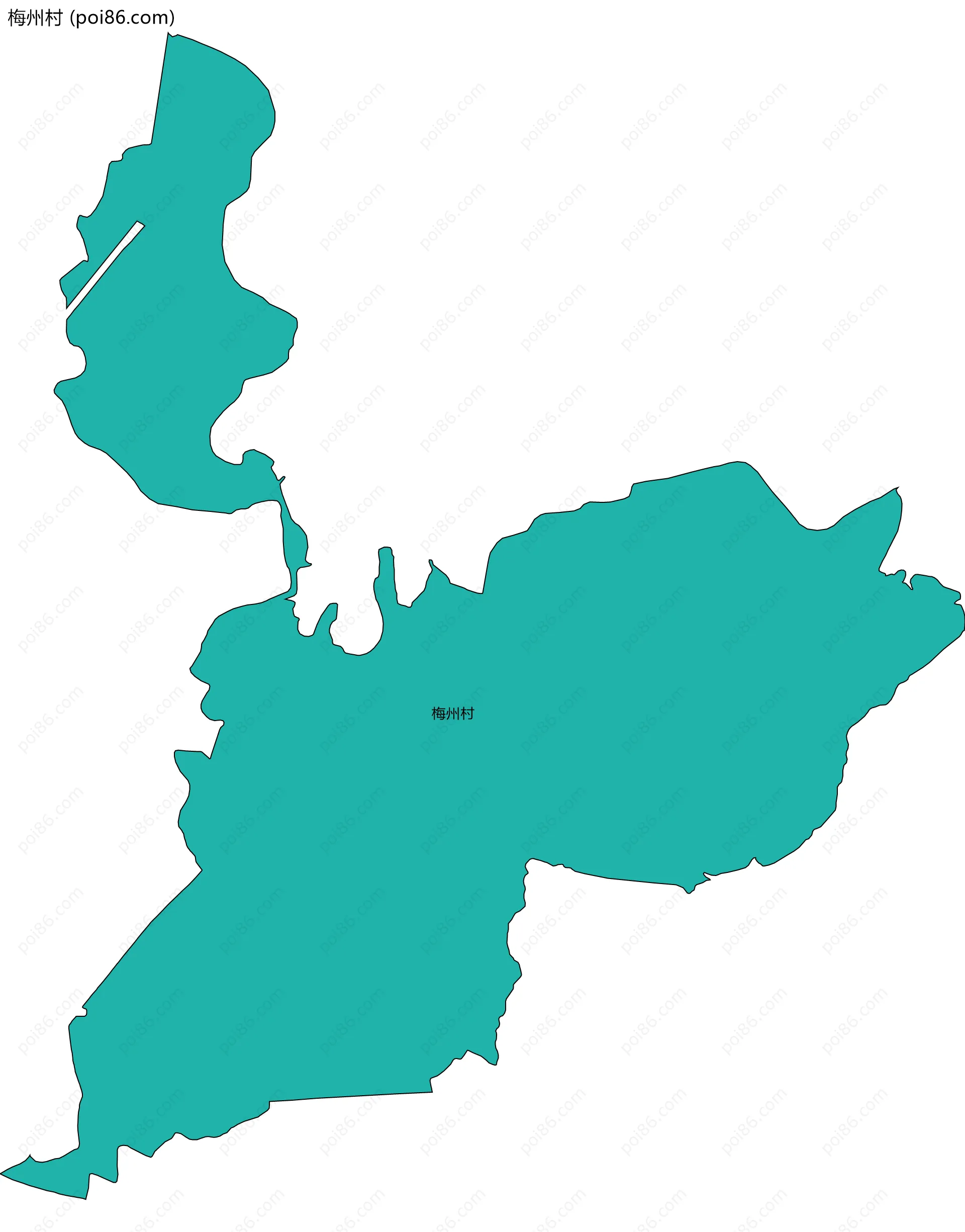 梅州村边界地图