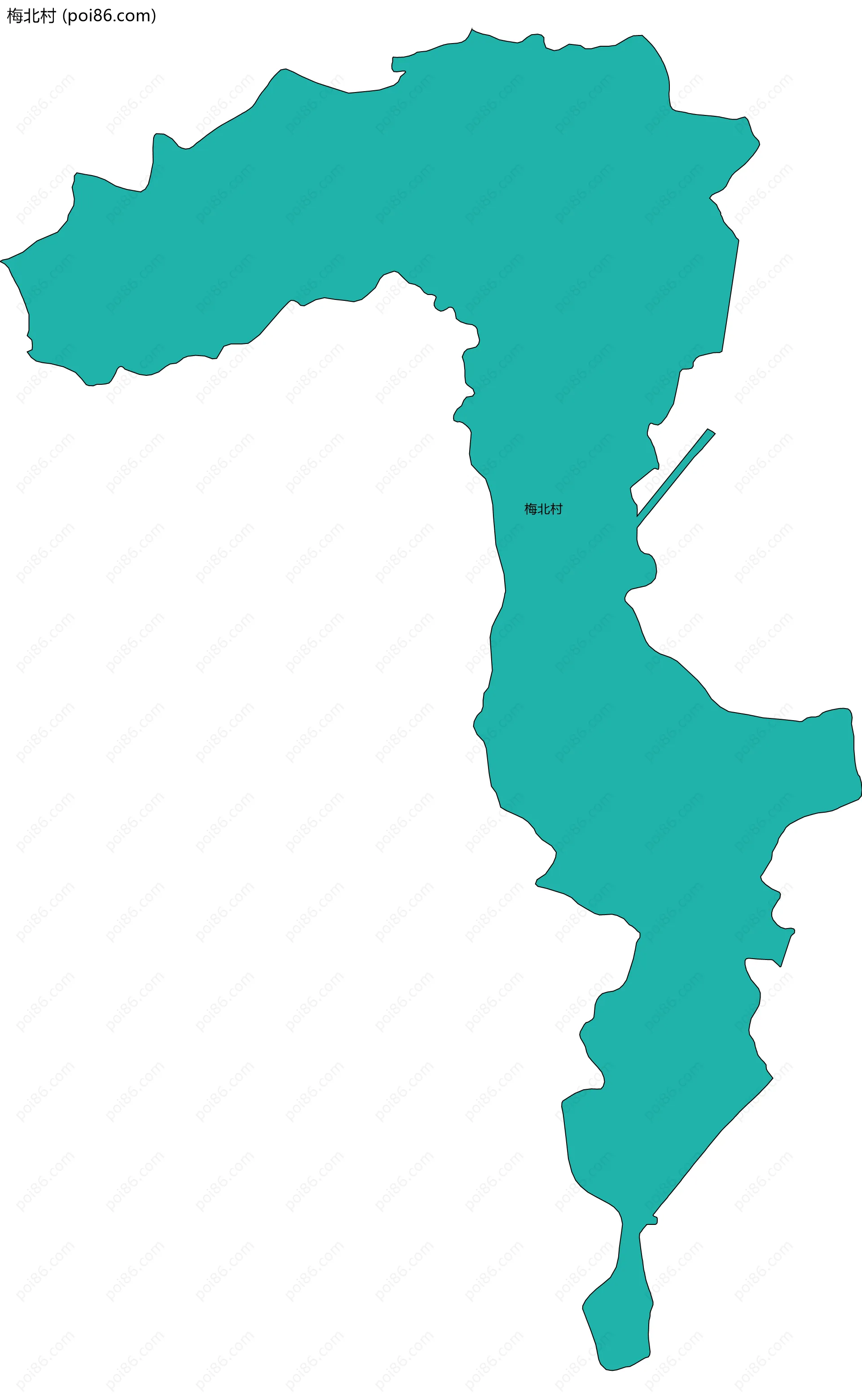 梅北村边界地图