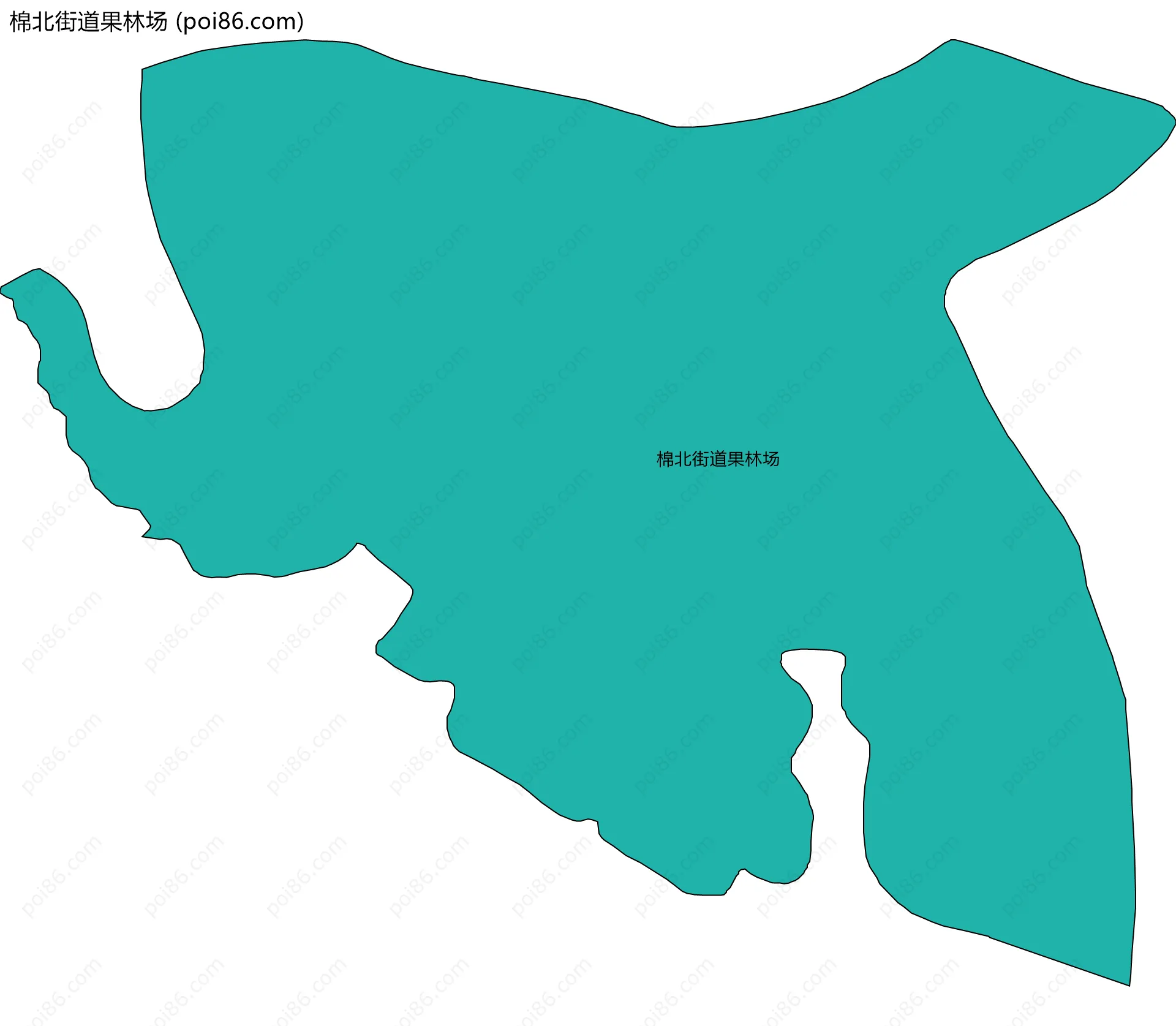 棉北街道果林场边界地图