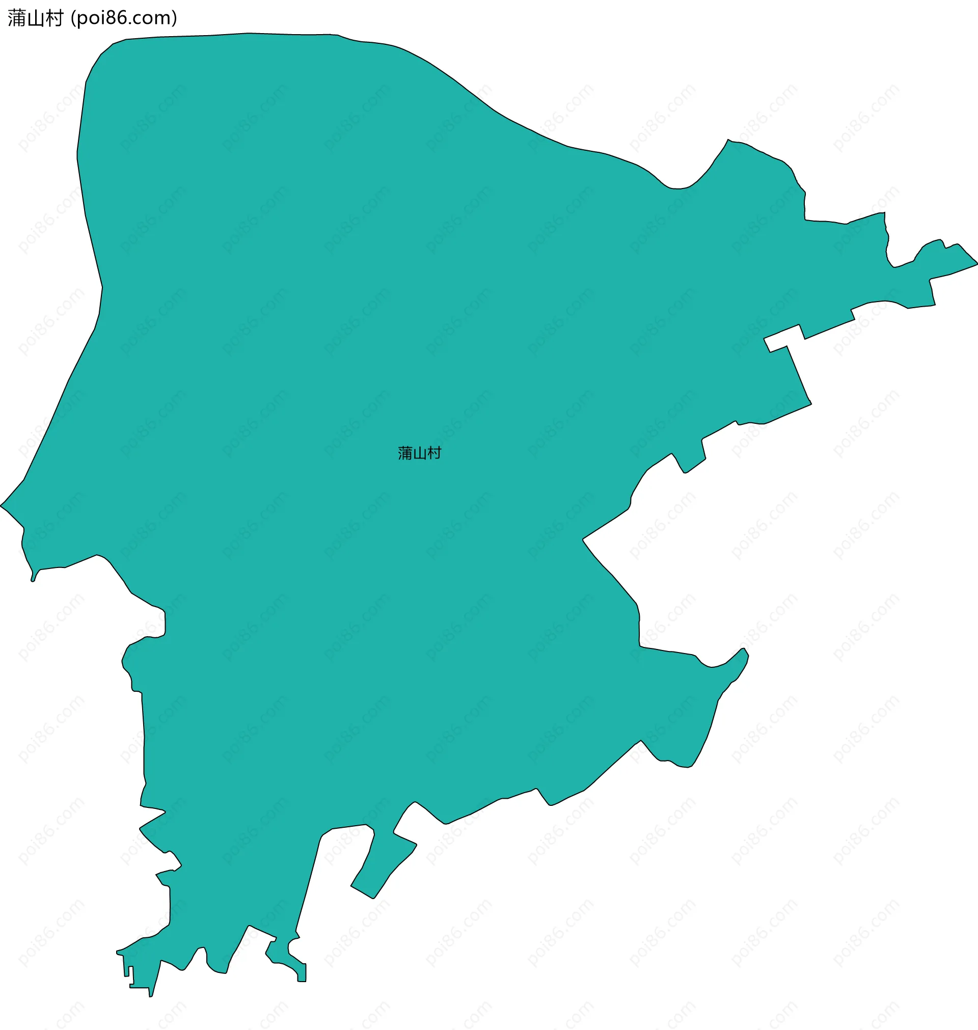 蒲山村边界地图