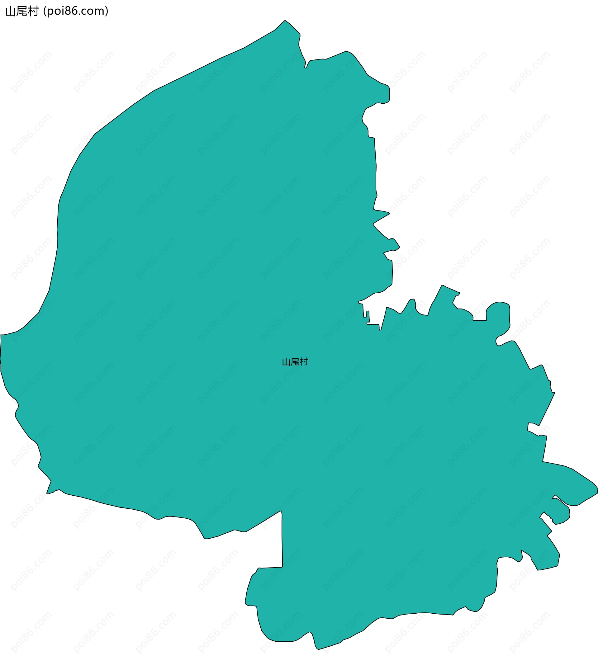 山尾村边界地图