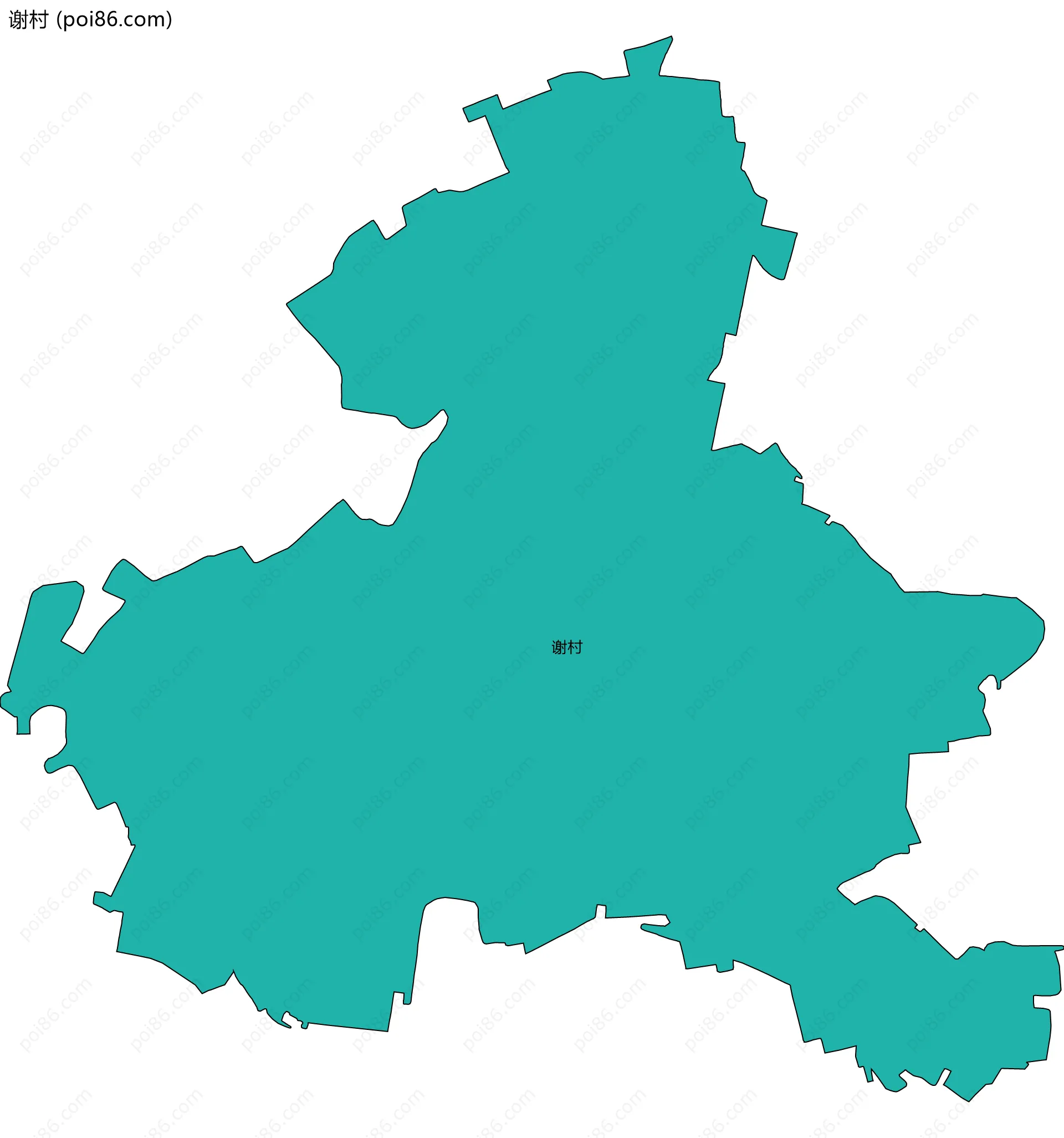 谢村边界地图